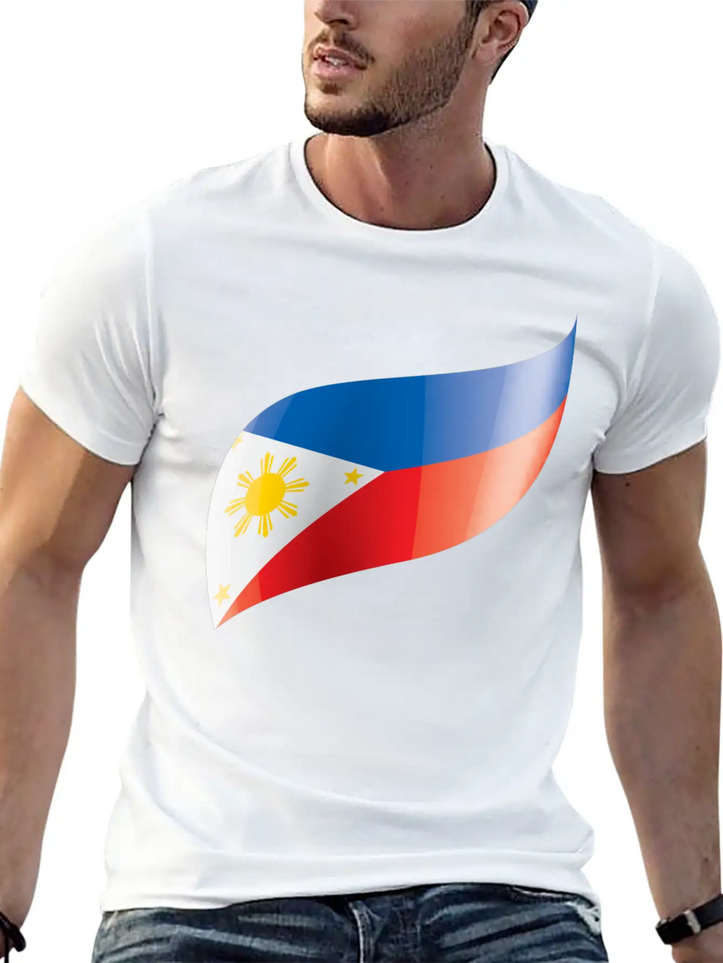 Philippines Flag Waving Unisex Short Sleeve Soft Cotton T-Shirt – Casual Everyday Wear