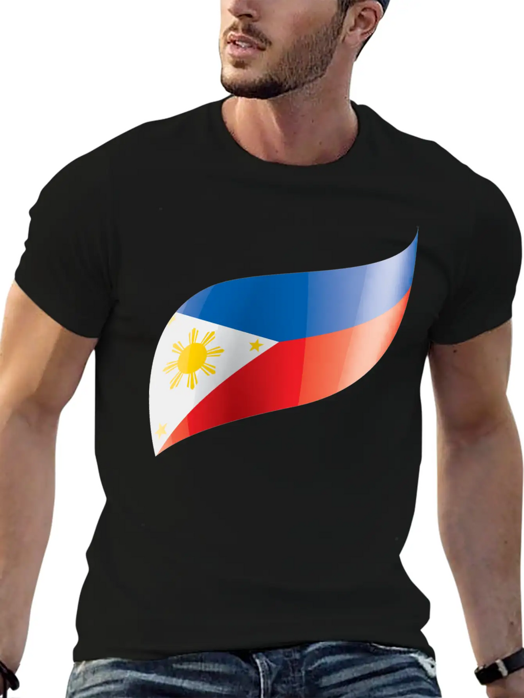 Philippines Flag Waving Unisex Short Sleeve Soft Cotton T-Shirt – Casual Everyday Wear