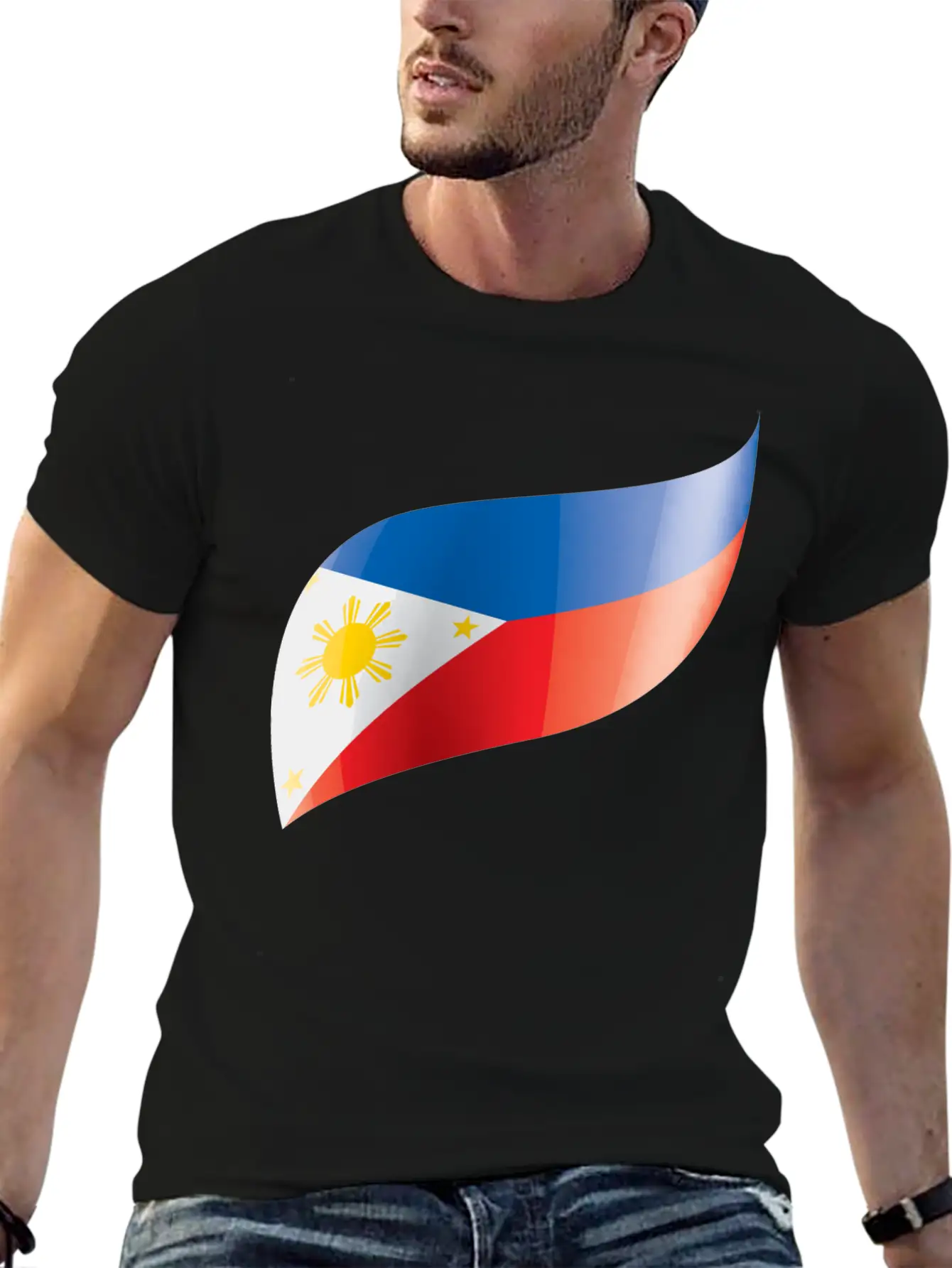 Philippines Flag Waving Unisex Short Sleeve Soft Cotton T-Shirt – Casual Everyday Wear