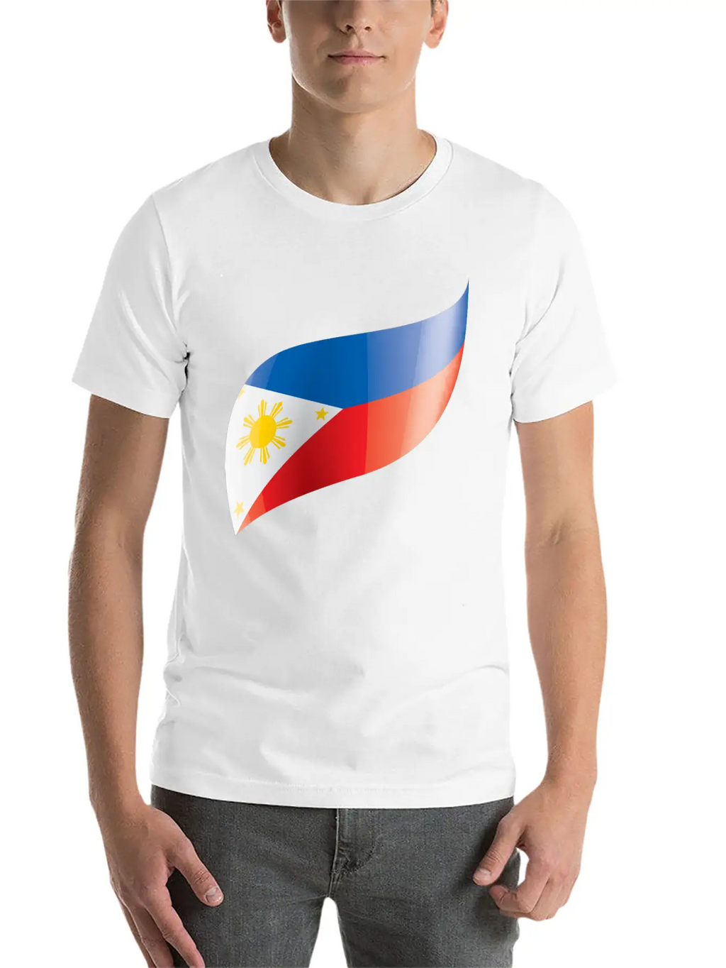 Philippines Flag Waving Unisex Short Sleeve Soft Cotton T-Shirt – Casual Everyday Wear