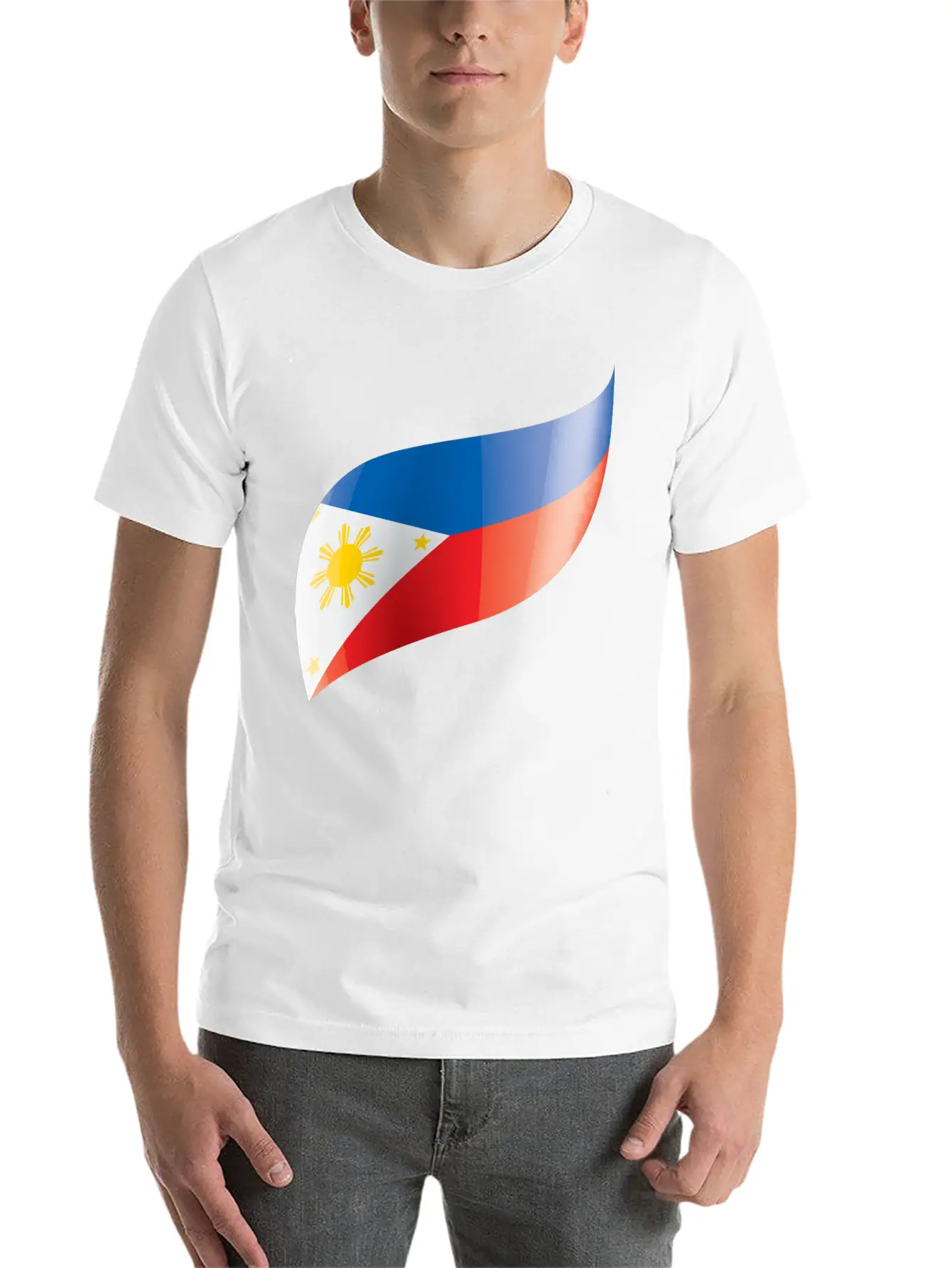 Philippines Flag Waving Unisex Short Sleeve Soft Cotton T-Shirt – Casual Everyday Wear