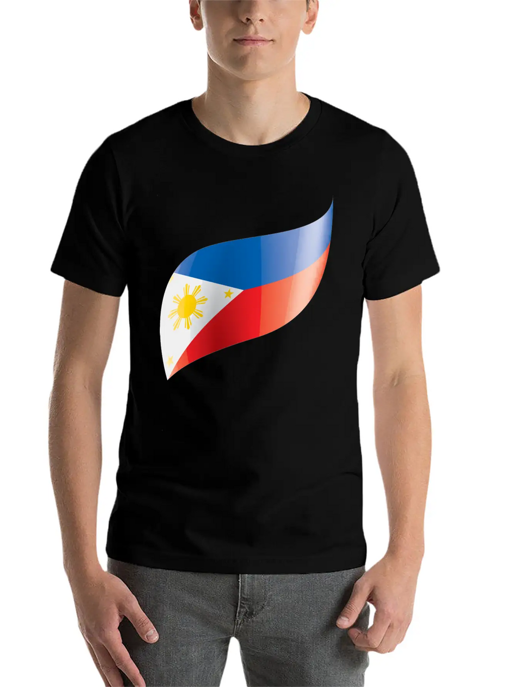 Philippines Flag Waving Unisex Short Sleeve Soft Cotton T-Shirt – Casual Everyday Wear