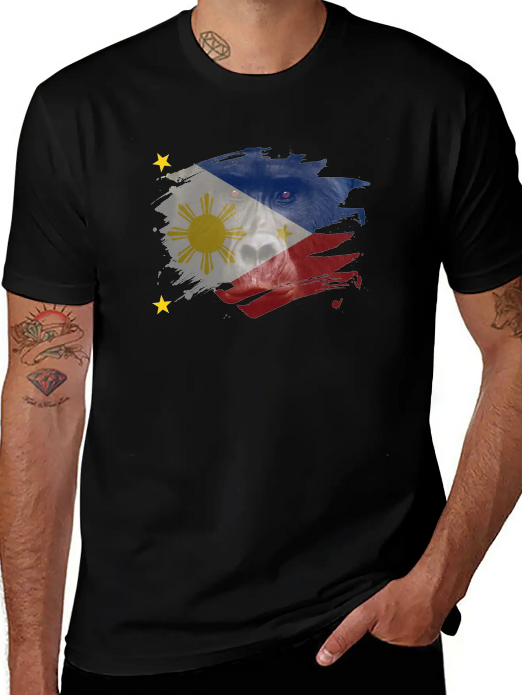 Philippines Gorilla Flag Breathable Soft Cotton T-Shirt – Timeless Casual Look