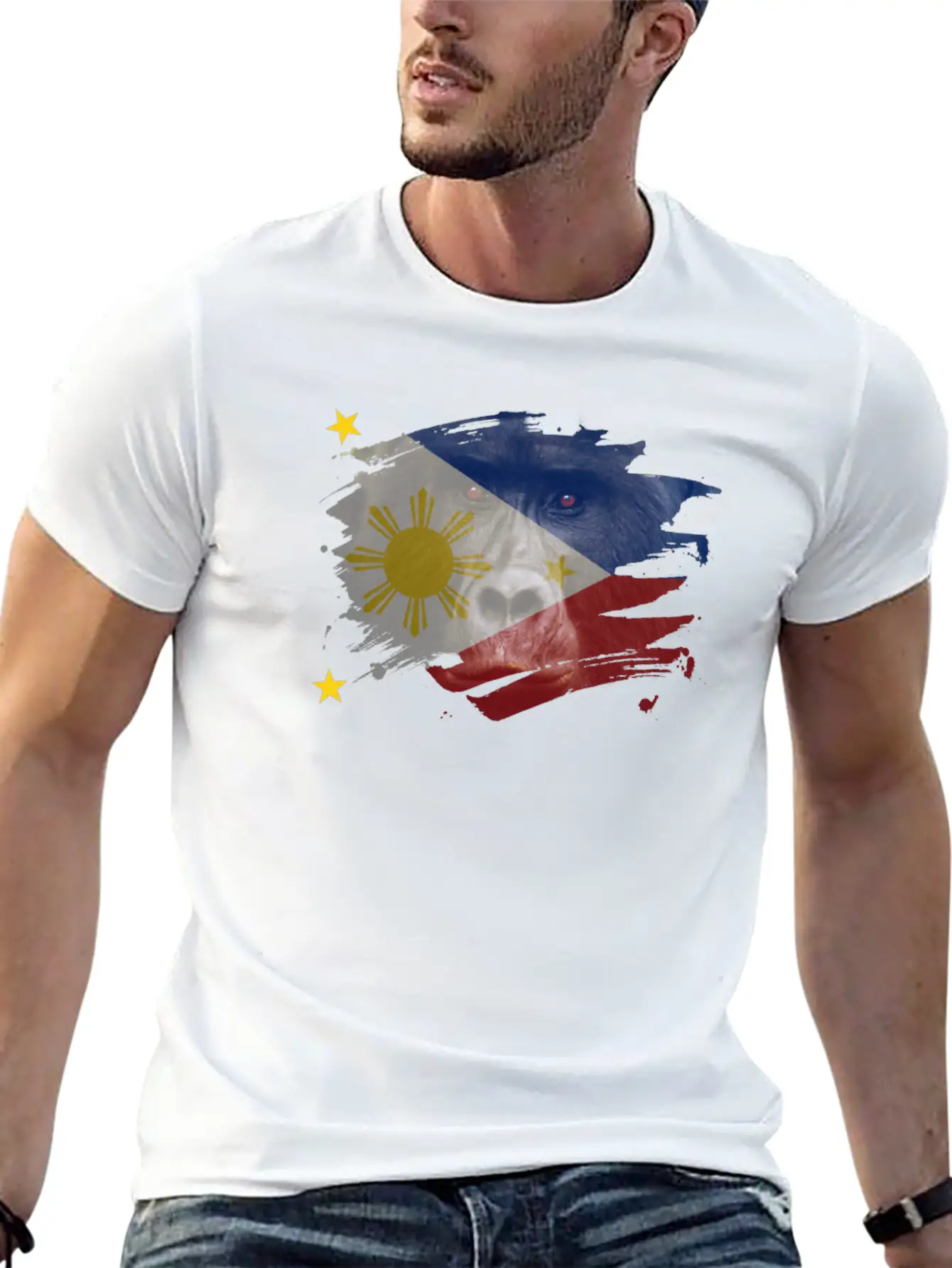 Philippines Gorilla Flag Breathable Soft Cotton T-Shirt – Timeless Casual Look