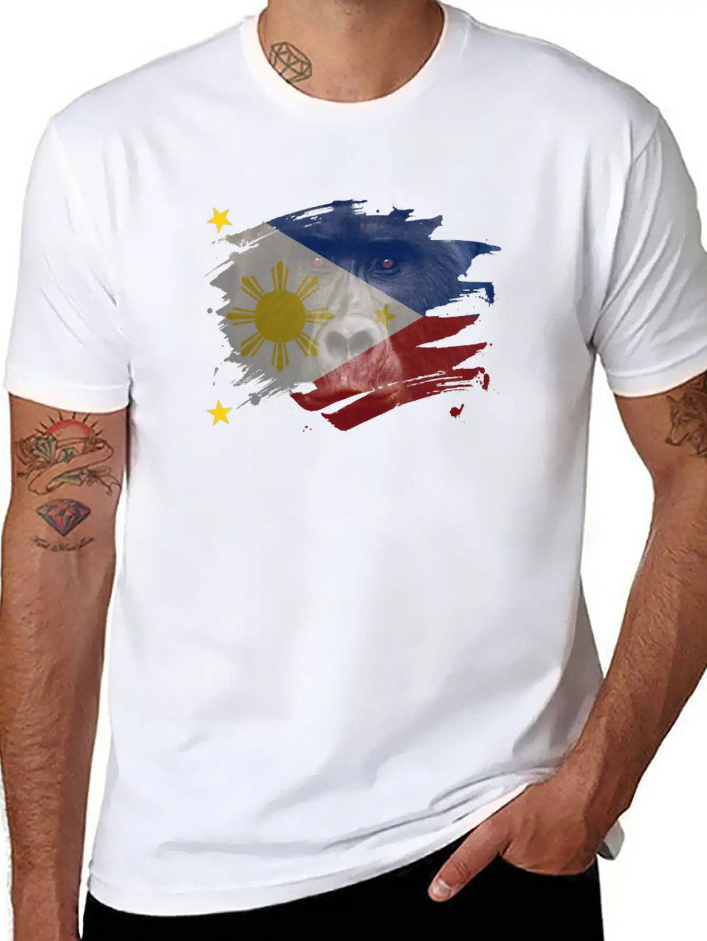 Philippines Gorilla Flag Breathable Soft Cotton T-Shirt – Timeless Casual Look