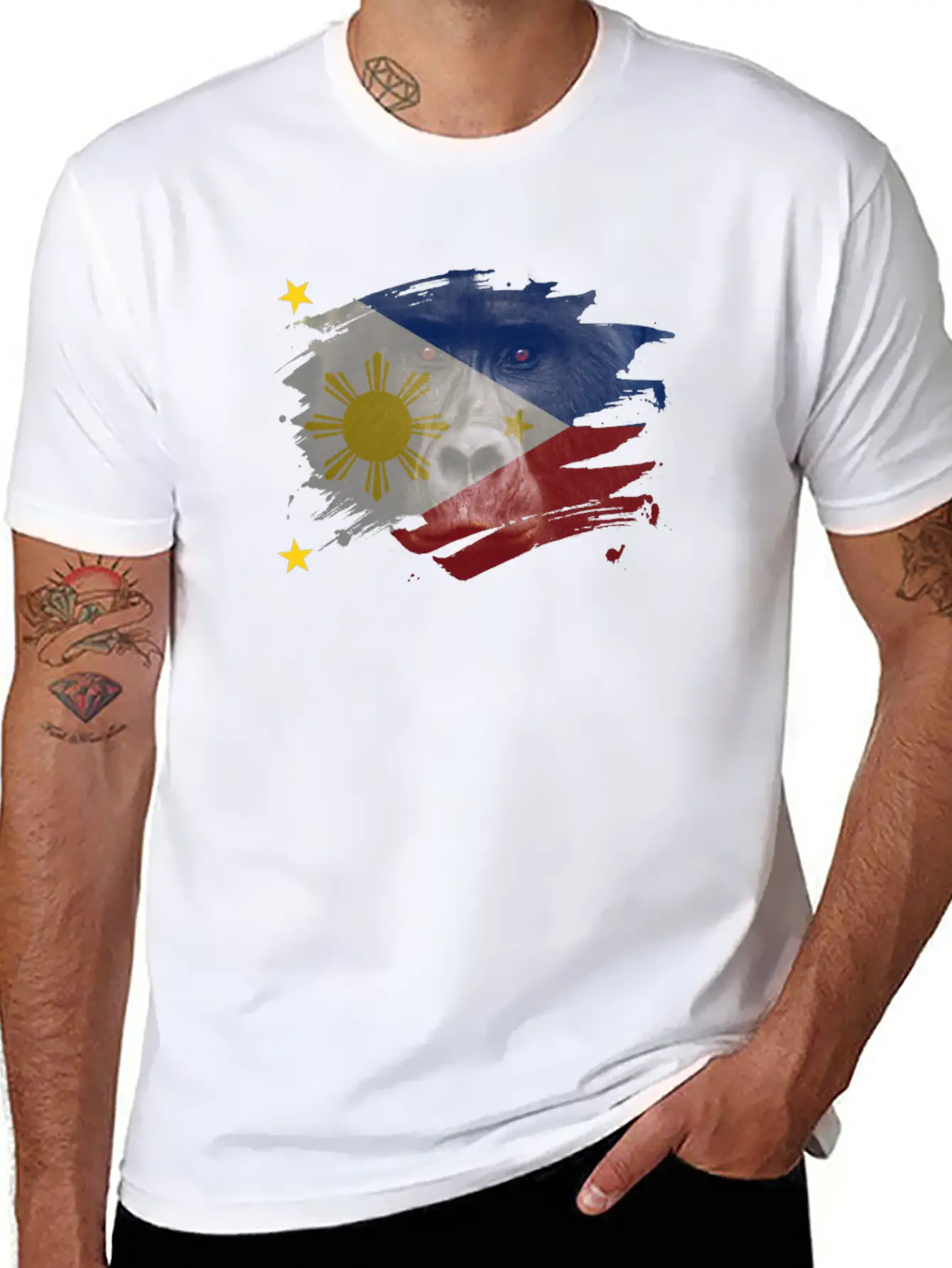 Philippines Gorilla Flag Breathable Soft Cotton T-Shirt – Timeless Casual Look