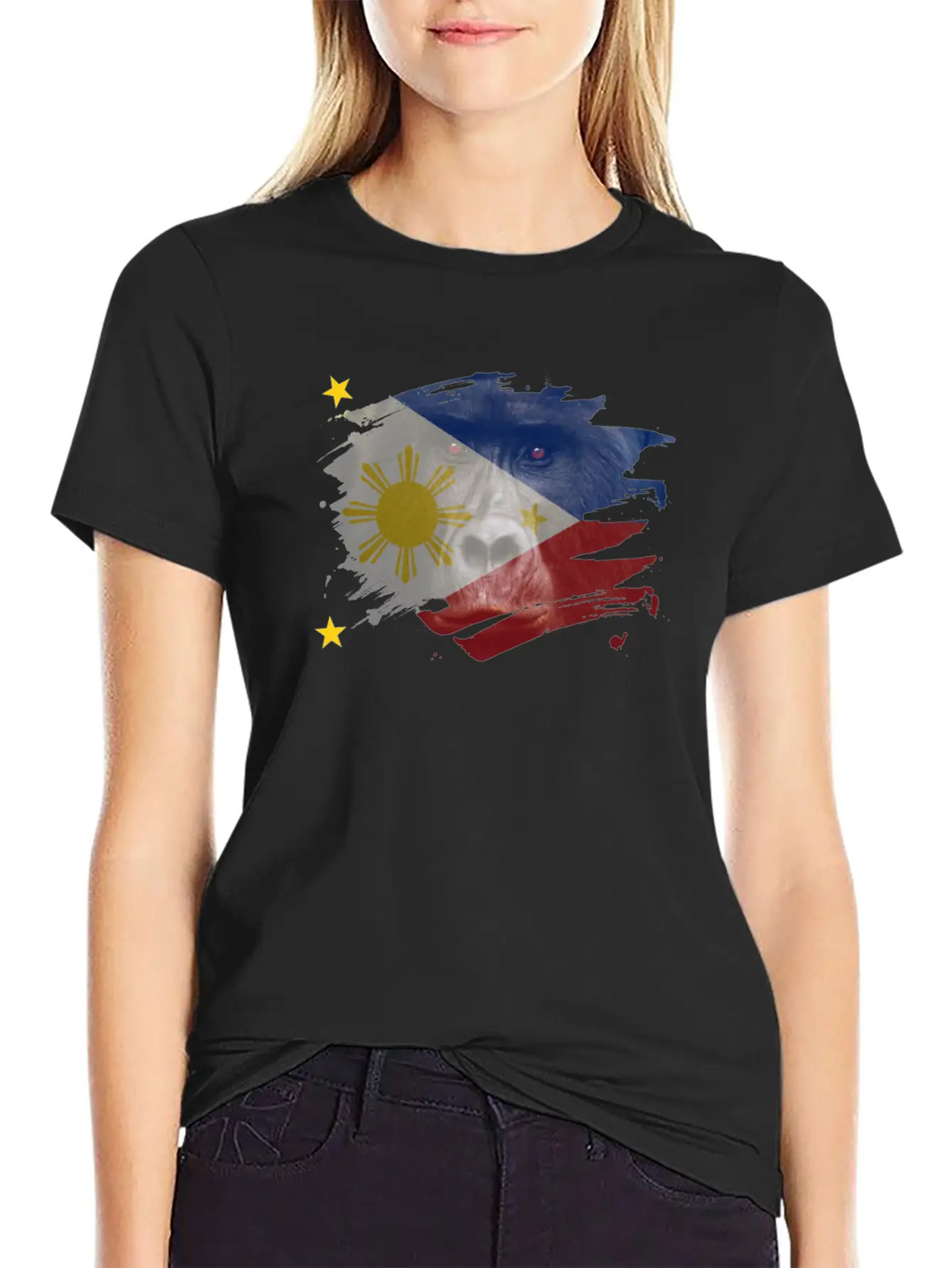 Philippines Gorilla Flag Breathable Soft Cotton T-Shirt – Timeless Casual Look