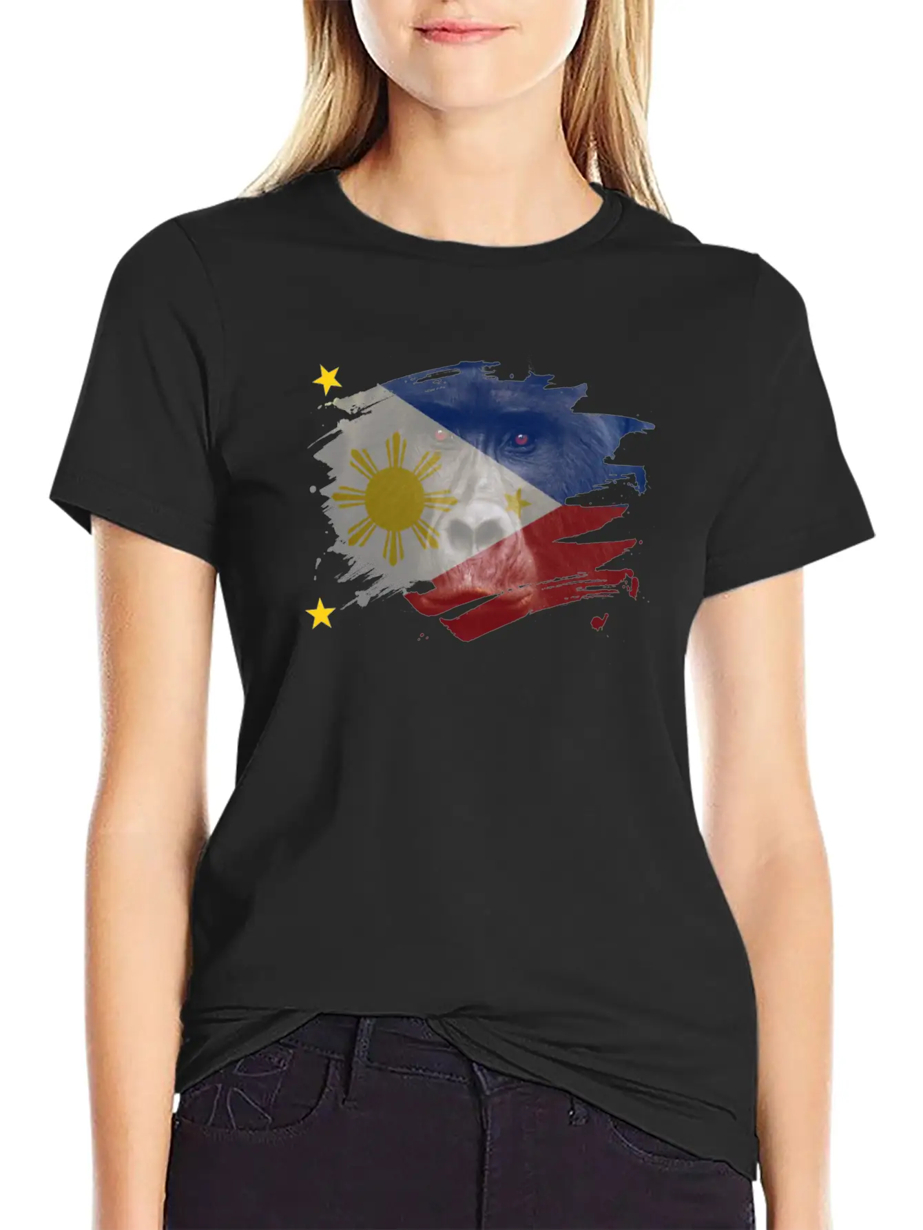 Philippines Gorilla Flag Breathable Soft Cotton T-Shirt – Timeless Casual Look