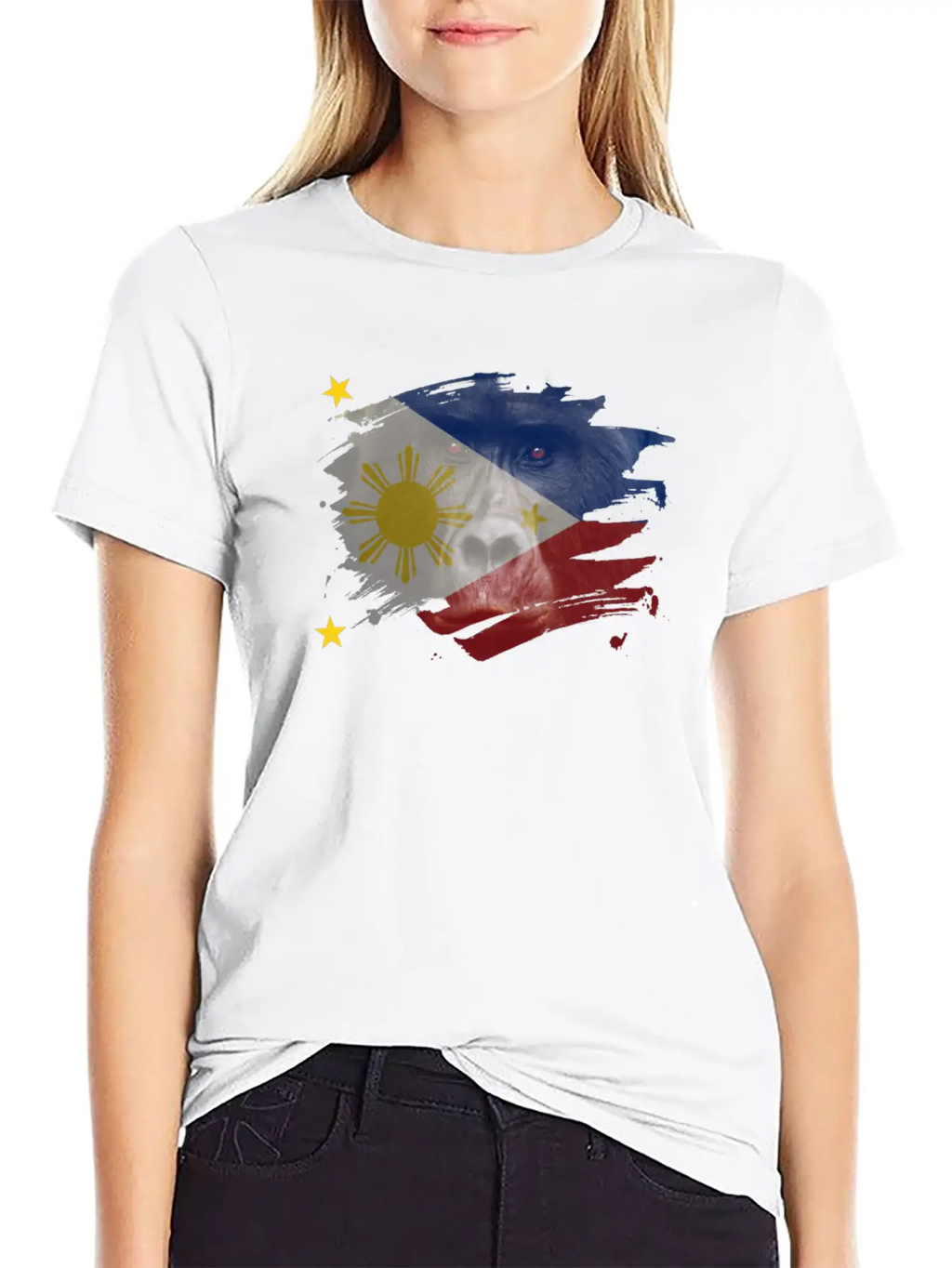 Philippines Gorilla Flag Breathable Soft Cotton T-Shirt – Timeless Casual Look