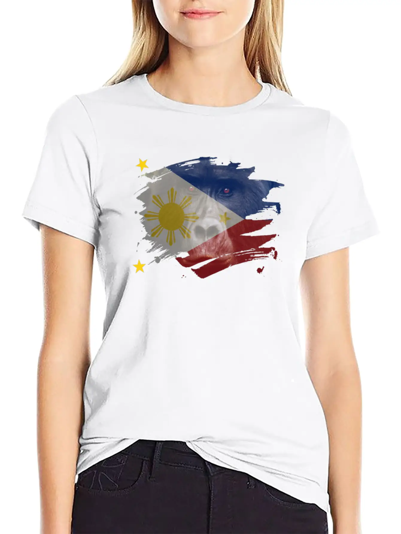 Philippines Gorilla Flag Breathable Soft Cotton T-Shirt – Timeless Casual Look