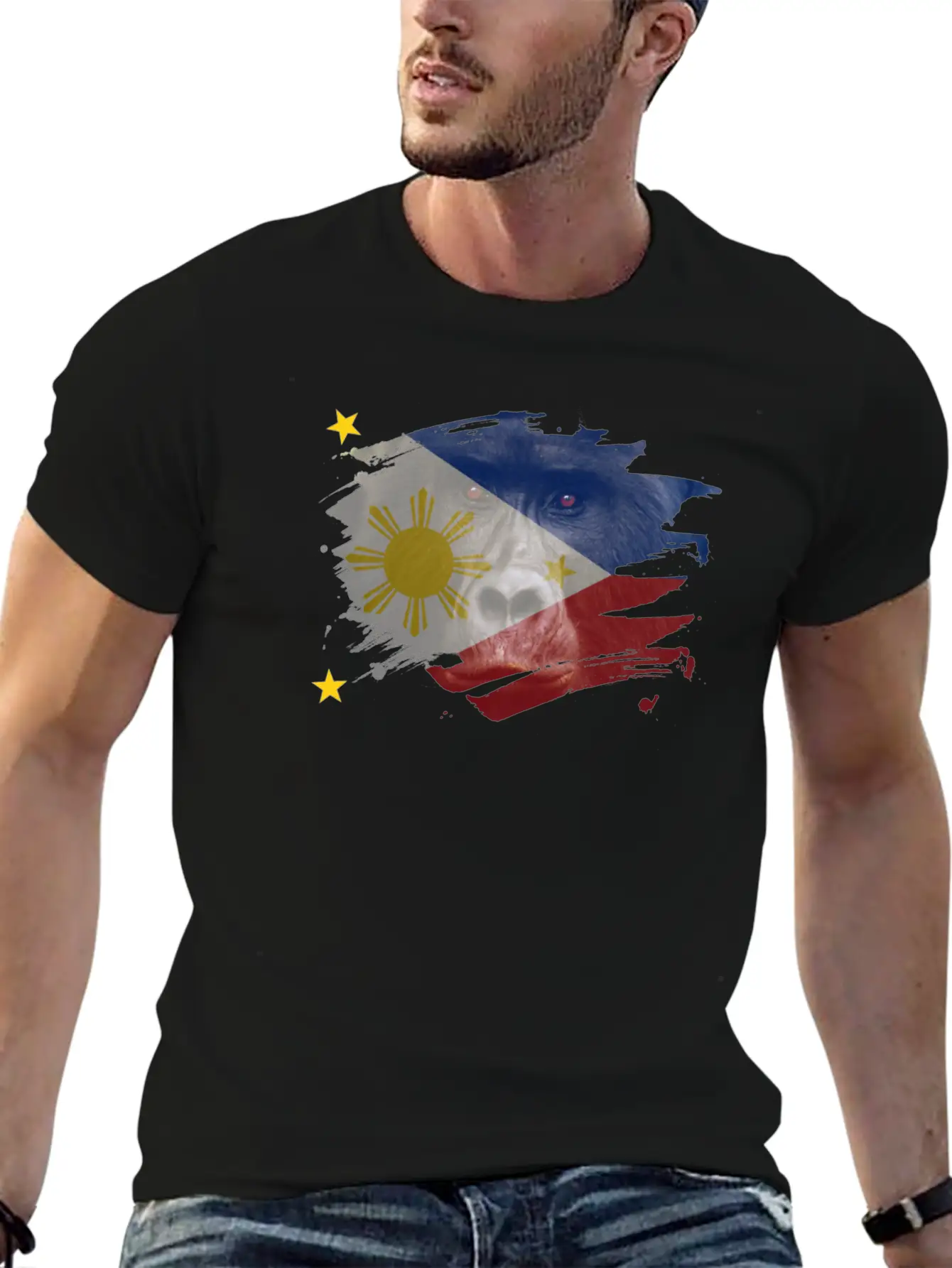 Philippines Gorilla Flag Breathable Soft Cotton T-Shirt – Timeless Casual Look
