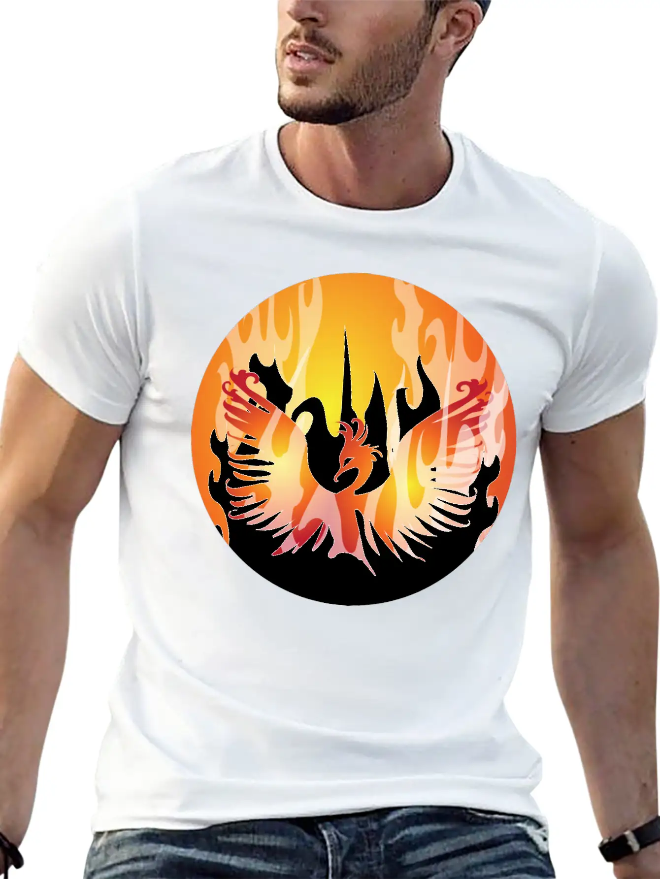 Phoenix Rising Breathable Soft Cotton T-Shirt – Timeless Casual Look