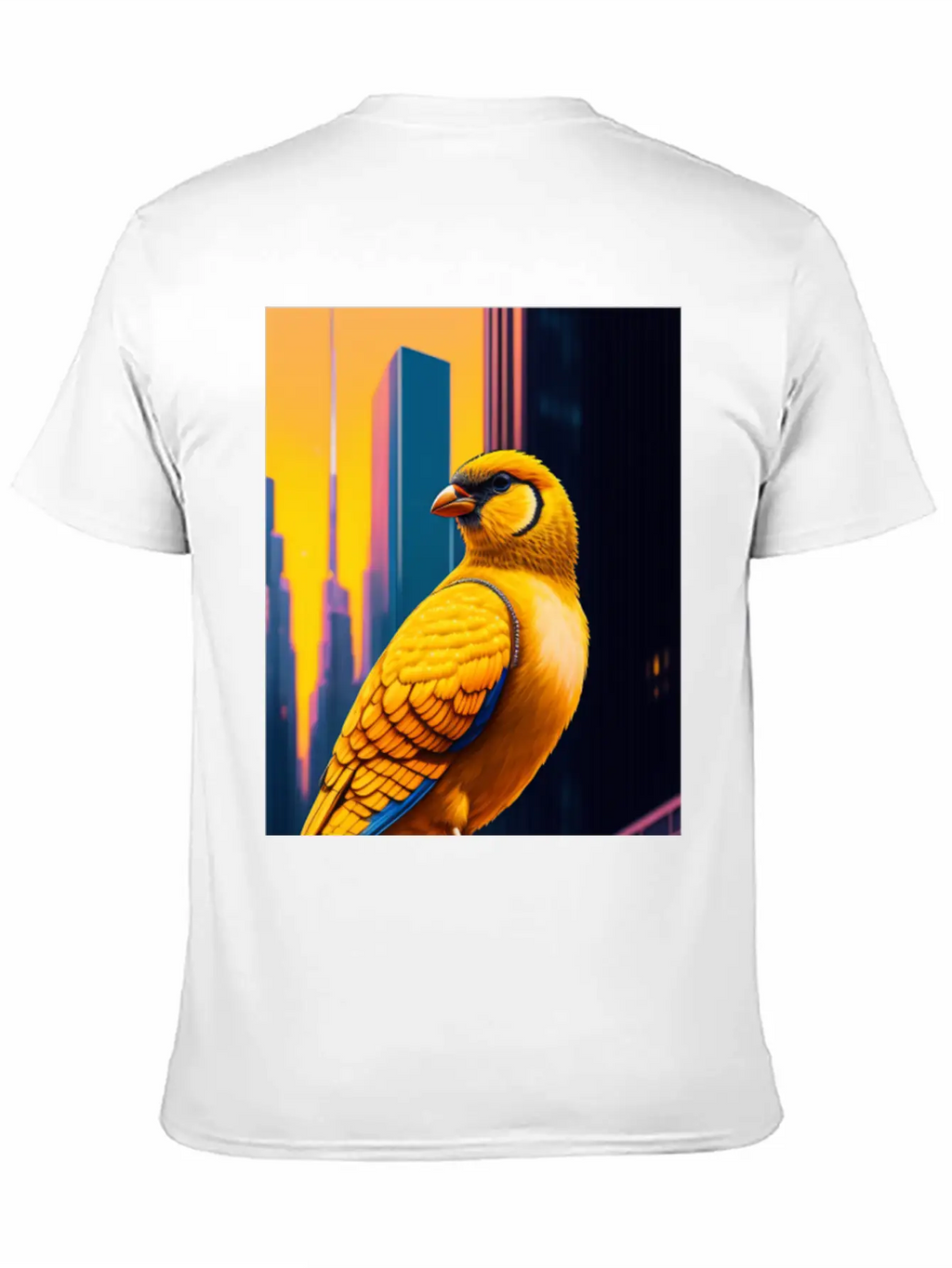 Photo Of Of A Huge Gold Finch Bird In A Fusion Cit Classic Fit Graphic Tee For Daily Comfort – Unisex Cotton Shirt