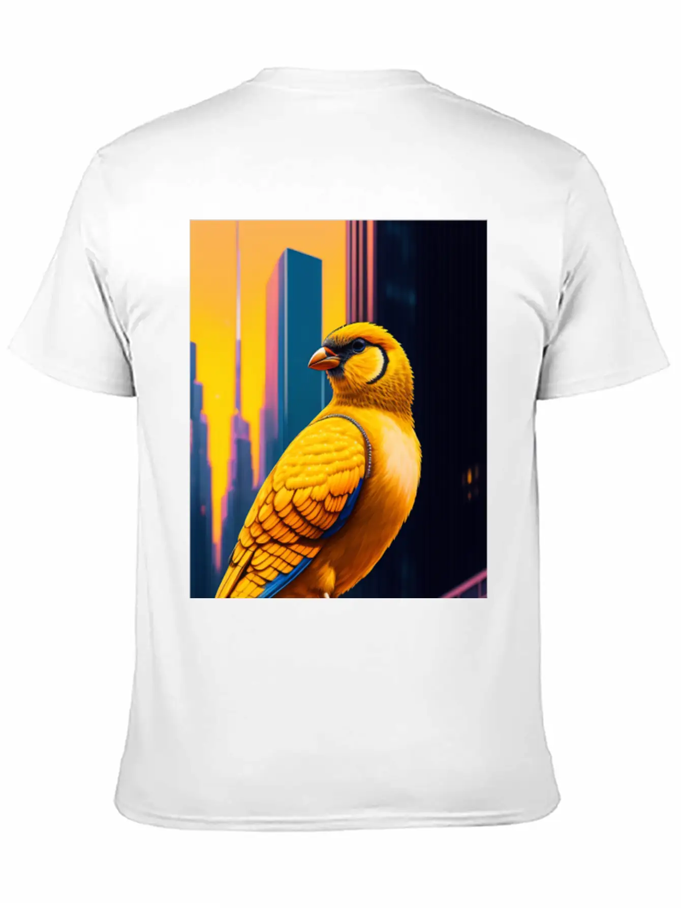 Photo Of Of A Huge Gold Finch Bird In A Fusion Cit Classic Fit Graphic Tee For Daily Comfort – Unisex Cotton Shirt