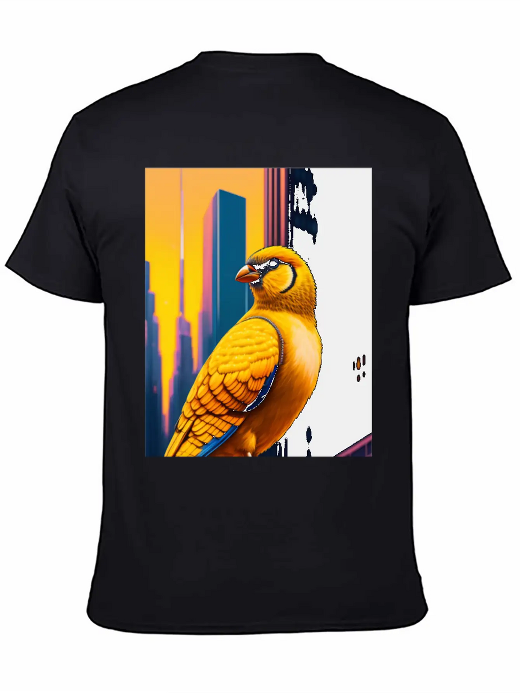Photo Of Of A Huge Gold Finch Bird In A Fusion Cit Classic Fit Graphic Tee For Daily Comfort – Unisex Cotton Shirt