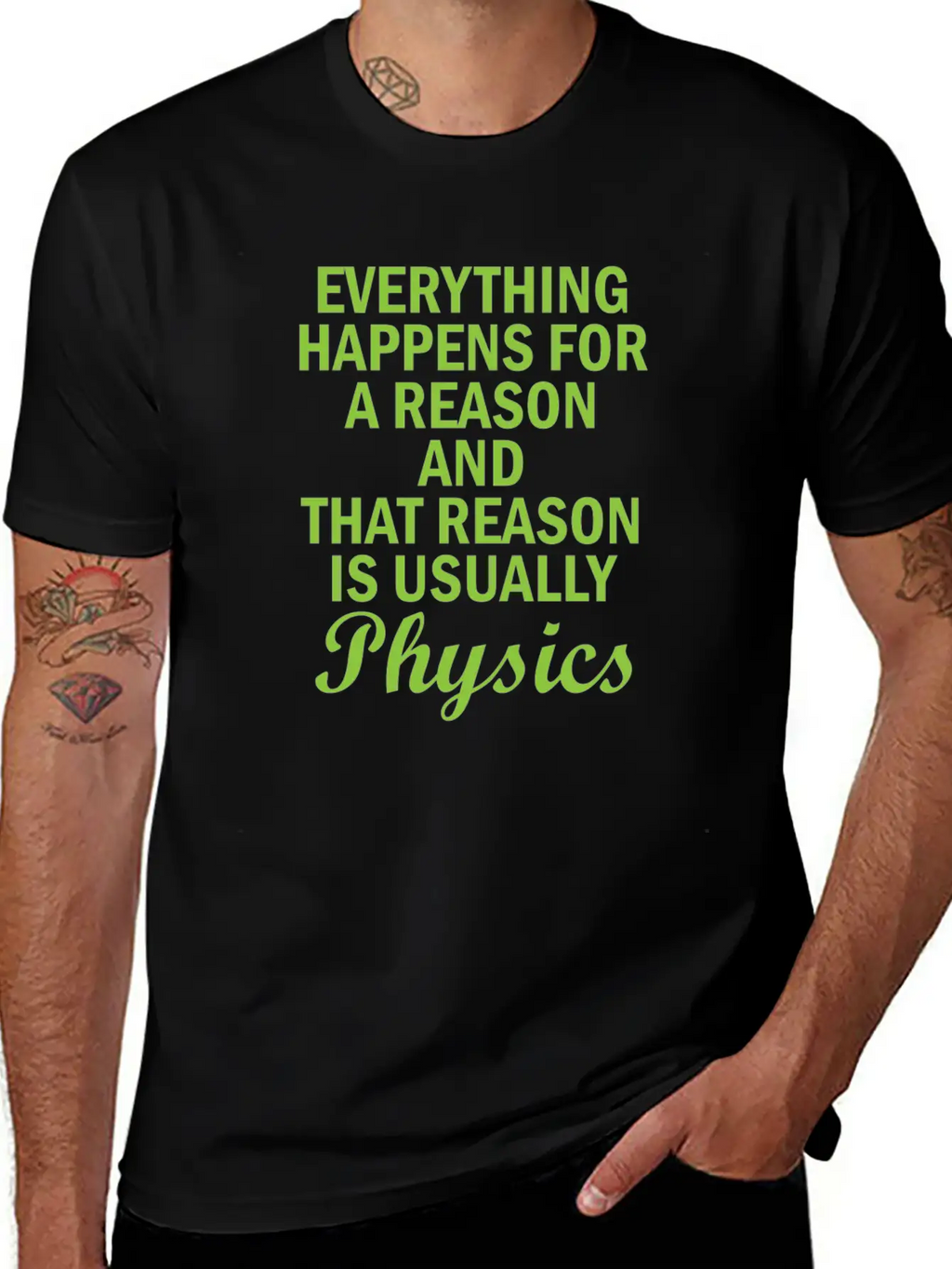 Physics Basic Saying Physicist Gift Unisex Short Sleeve Soft Cotton T-Shirt – Casual Everyday Wear