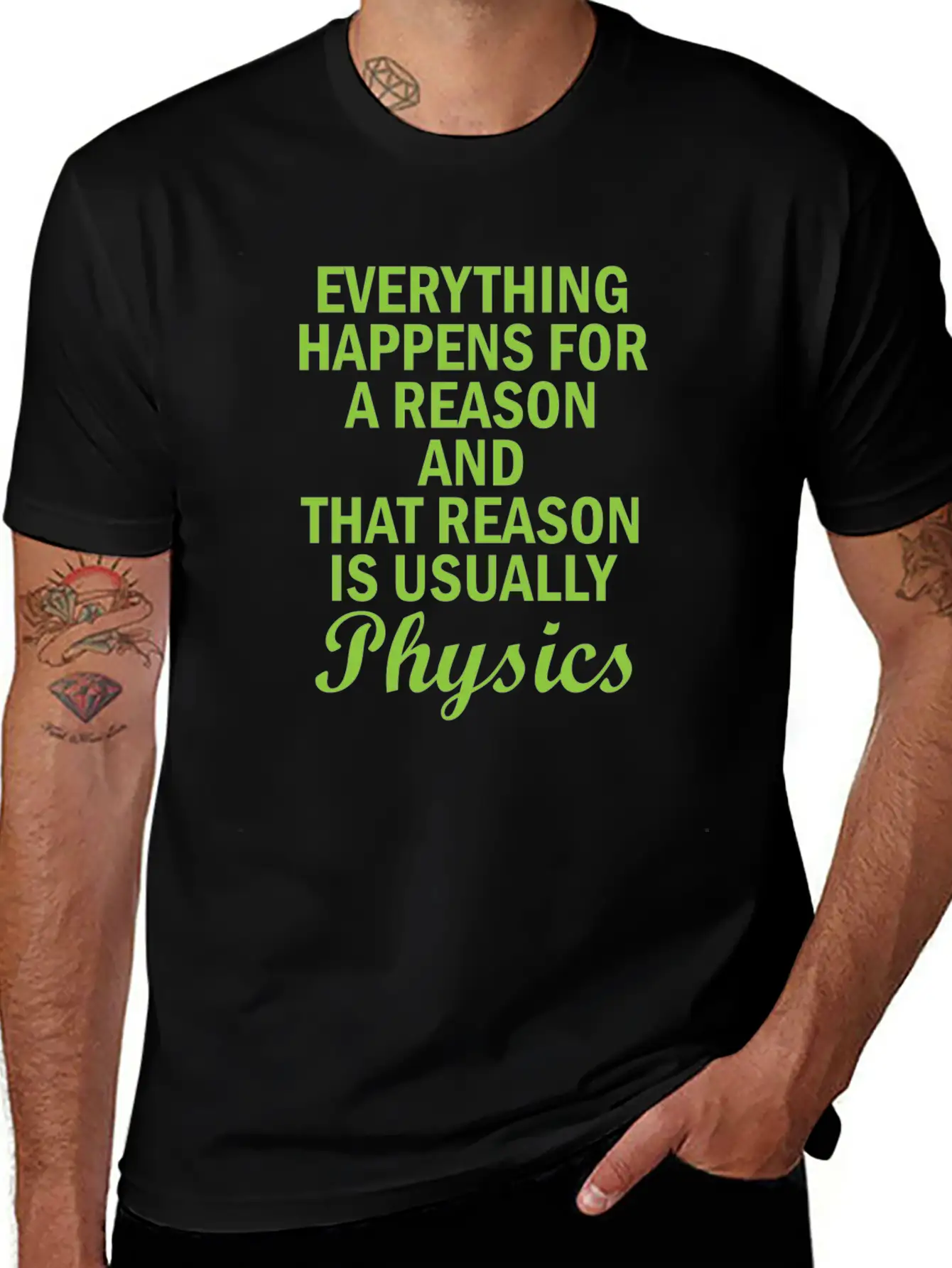 Physics Basic Saying Physicist Gift Unisex Short Sleeve Soft Cotton T-Shirt – Casual Everyday Wear