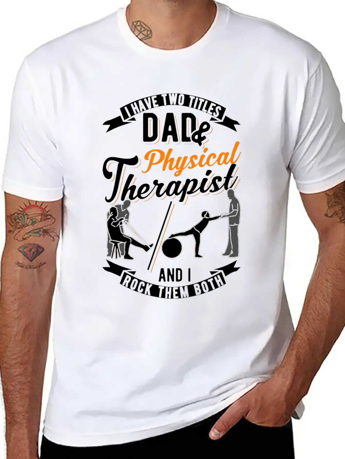 Physiotherapist Father Physiotherapy Papa Physio Casual Graphic T-Shirt – Simple And Comfortable Daily Wear