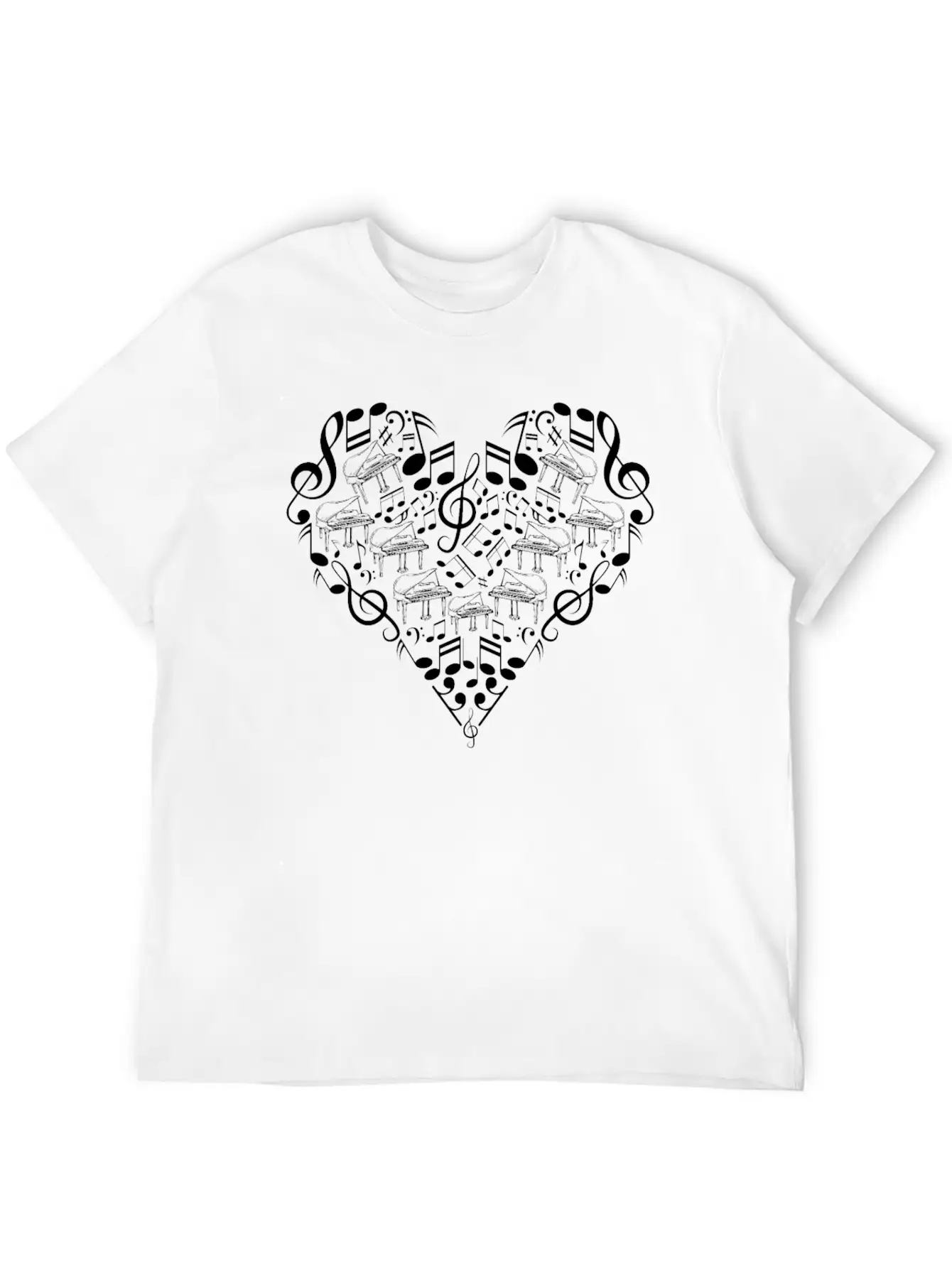 Pianist Piano Music Piano Lover Piano Heart - Pian Essential Cotton Tee For Daily Outfits – Unisex Style