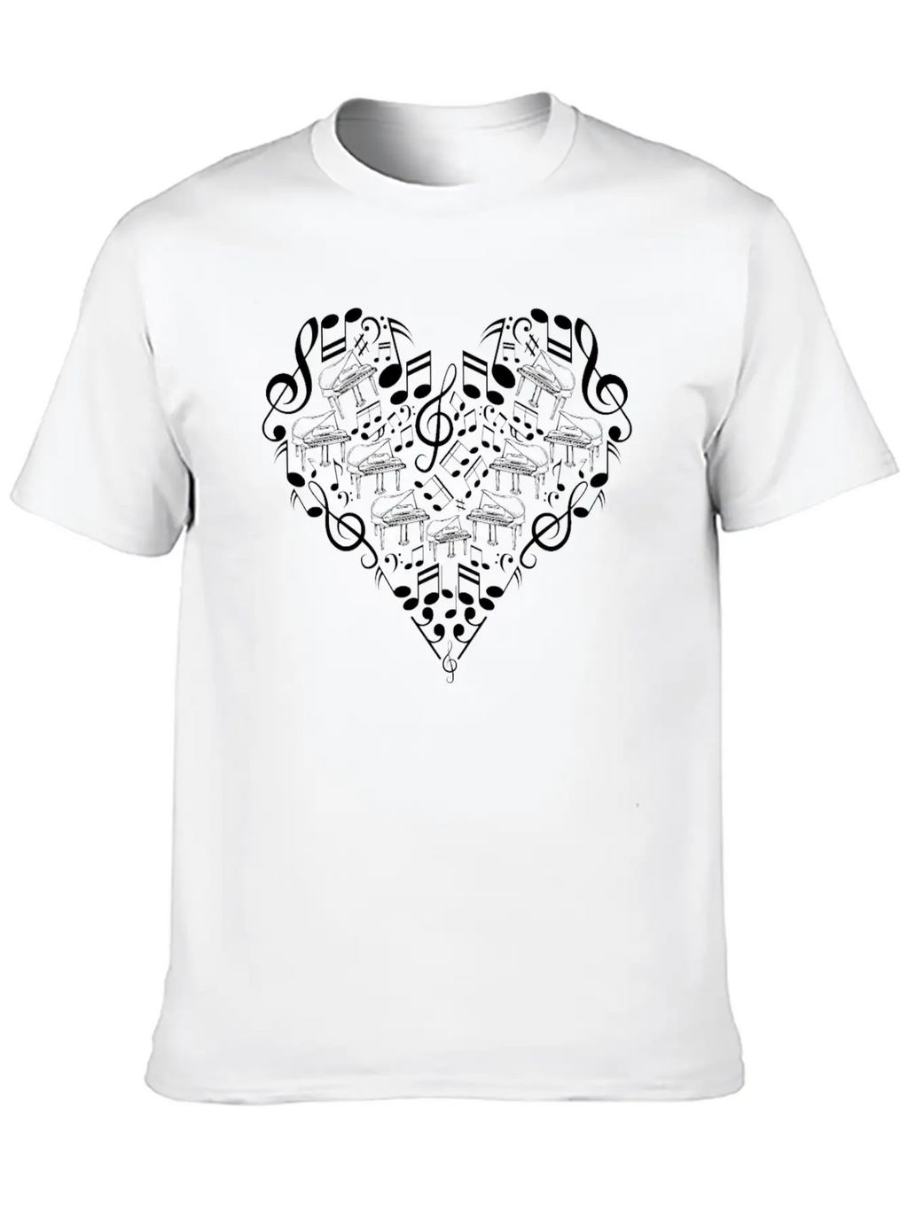 Pianist Piano Music Piano Lover Piano Heart - Pian Essential Cotton Tee For Daily Outfits – Unisex Style