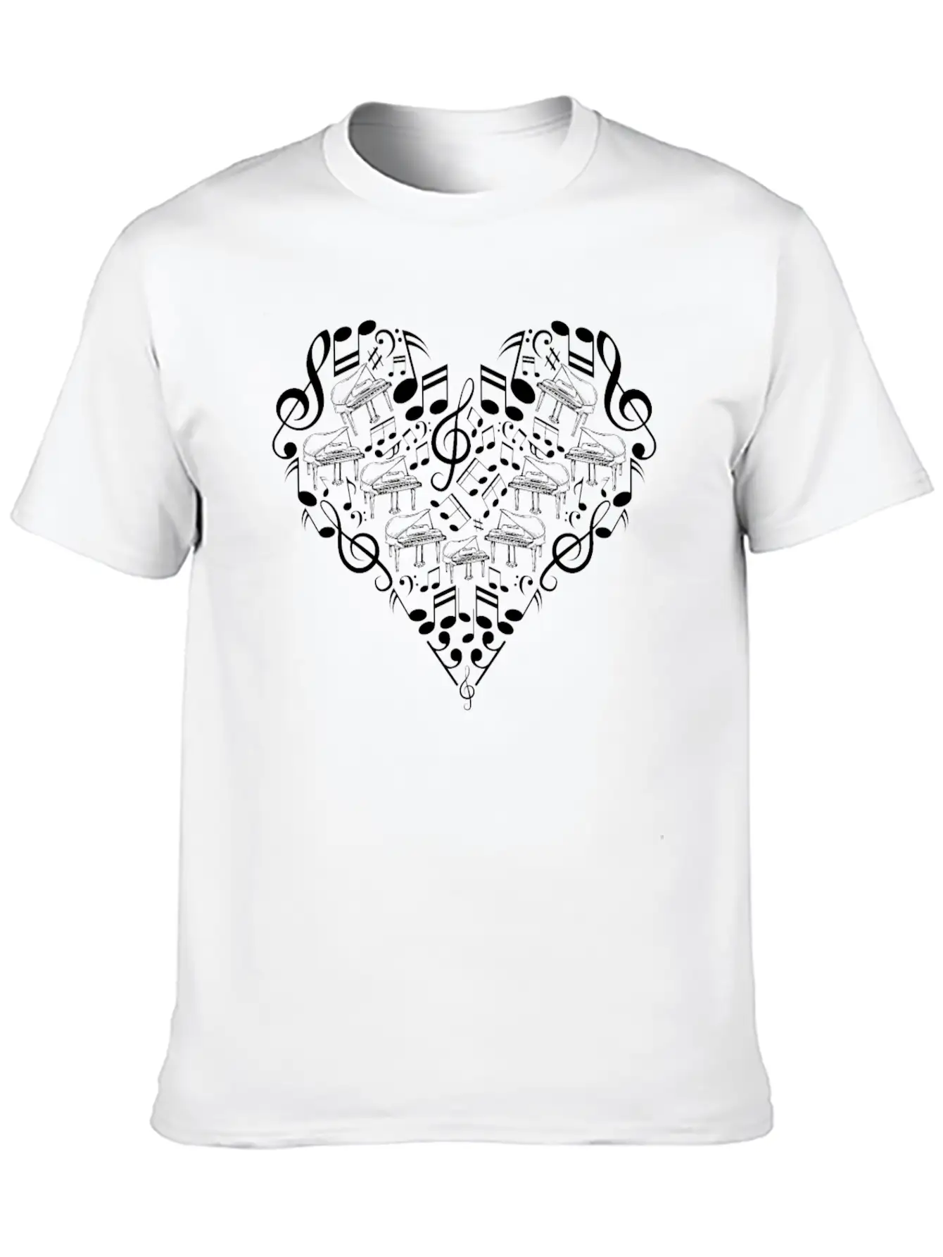 Pianist Piano Music Piano Lover Piano Heart - Pian Essential Cotton Tee For Daily Outfits – Unisex Style