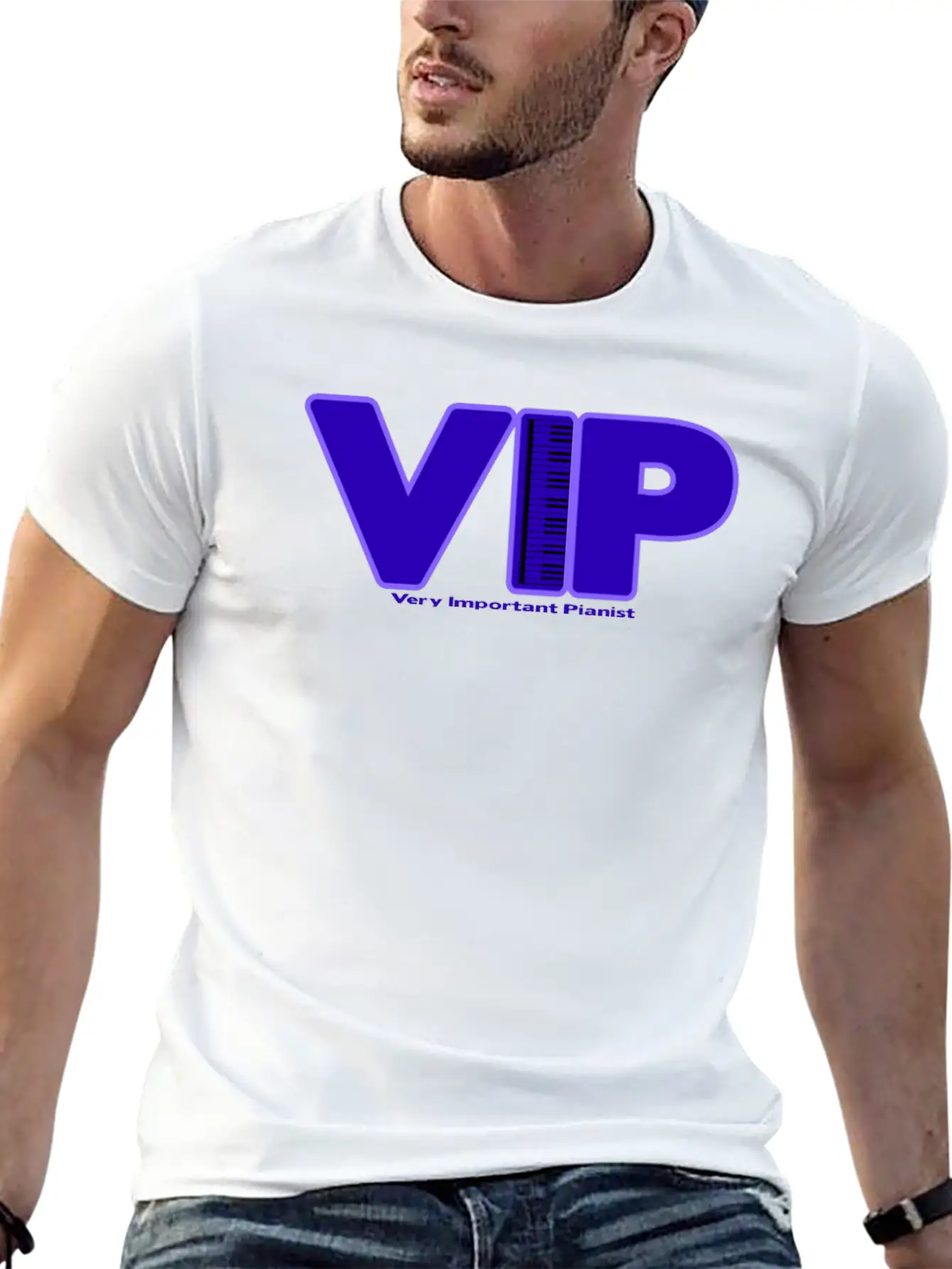 Pianist Piano Player Musician Music Gift Unisex Short Sleeve Soft Cotton T-Shirt – Casual Everyday Wear