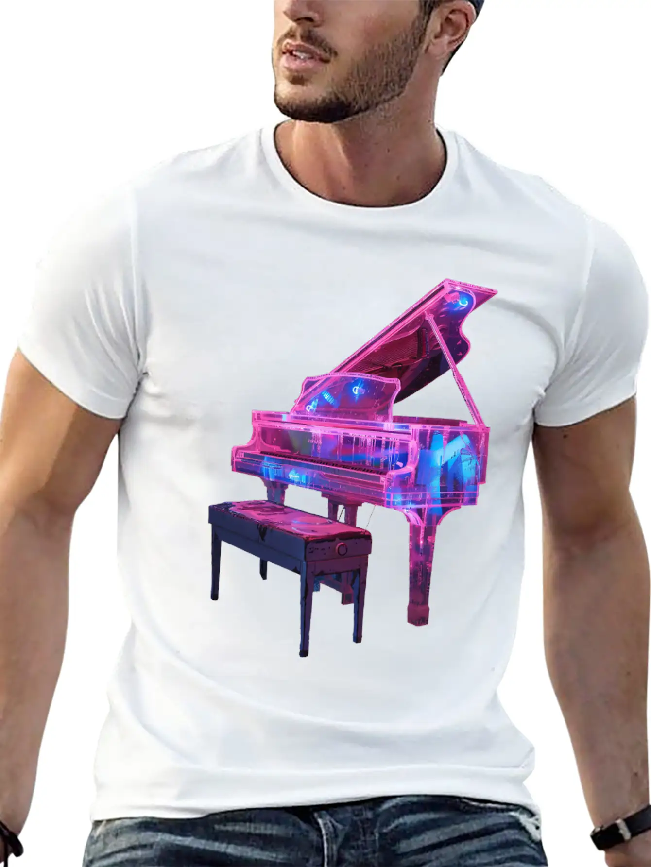 Piano Classic Fit Graphic Tee For Daily Comfort – Unisex Cotton Shirt