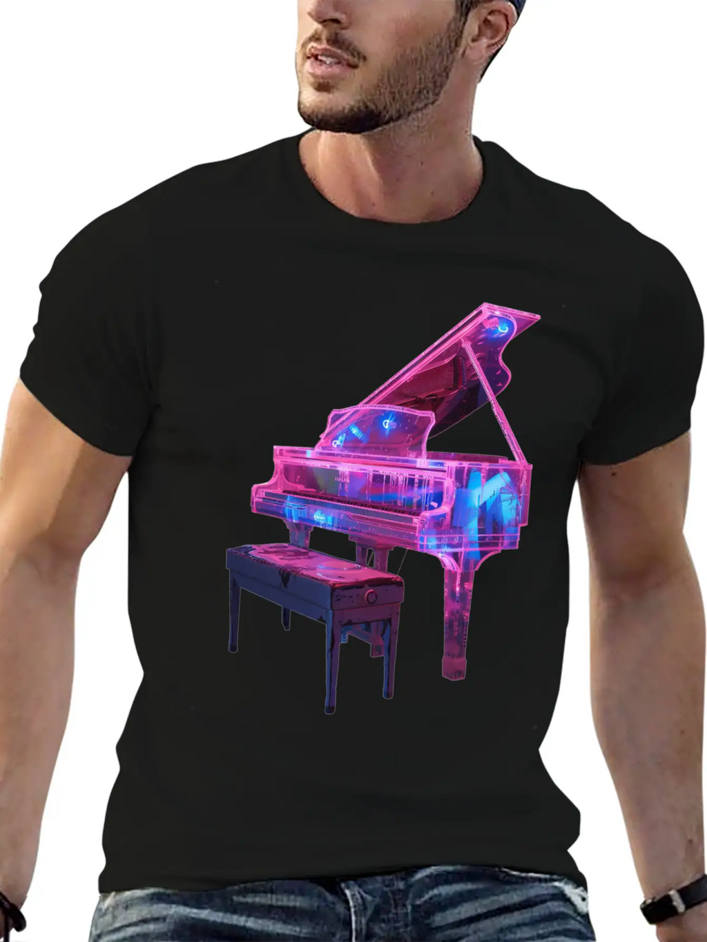 Piano Classic Fit Graphic Tee For Daily Comfort – Unisex Cotton Shirt