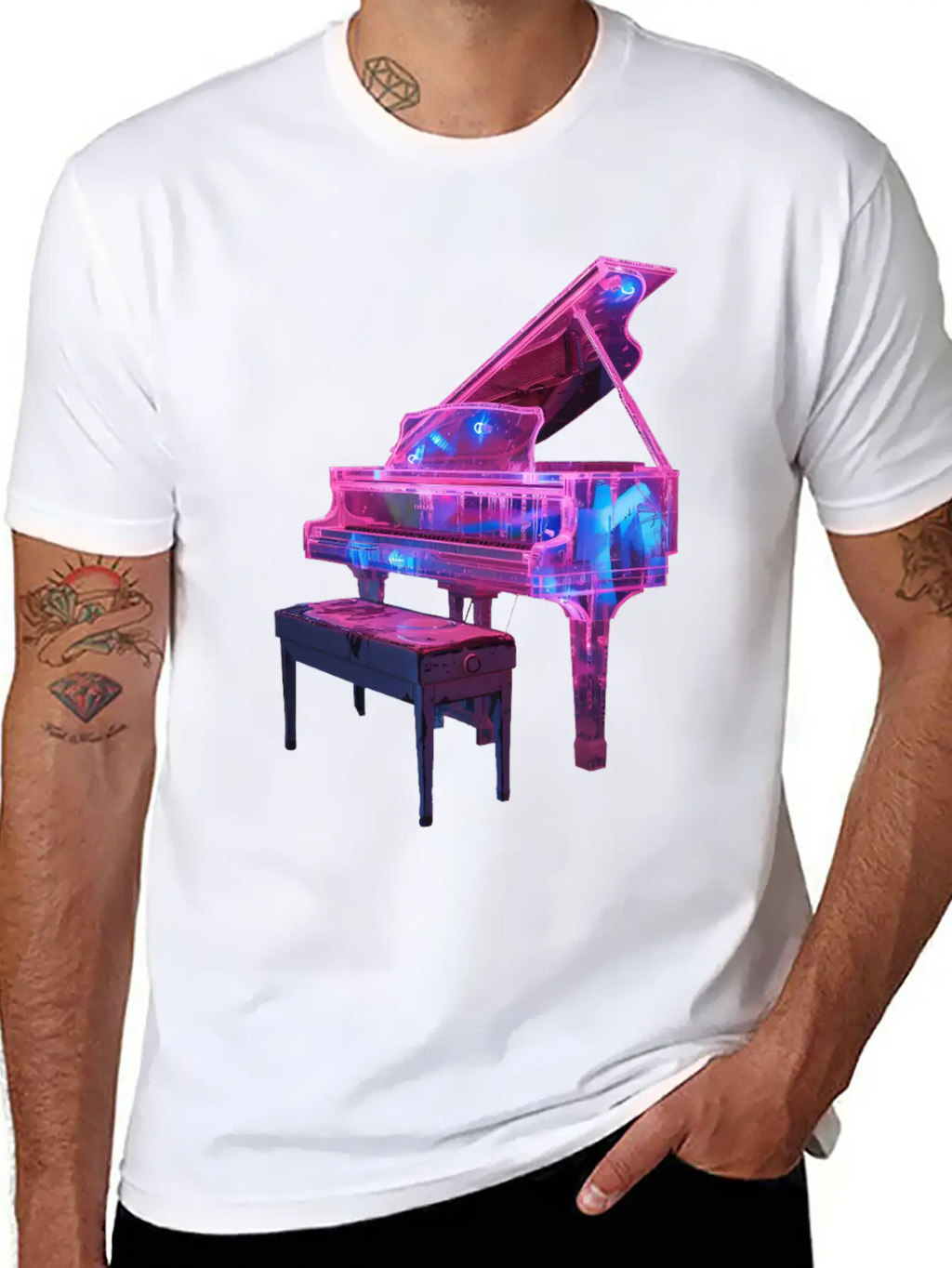 Piano Classic Fit Graphic Tee For Daily Comfort – Unisex Cotton Shirt