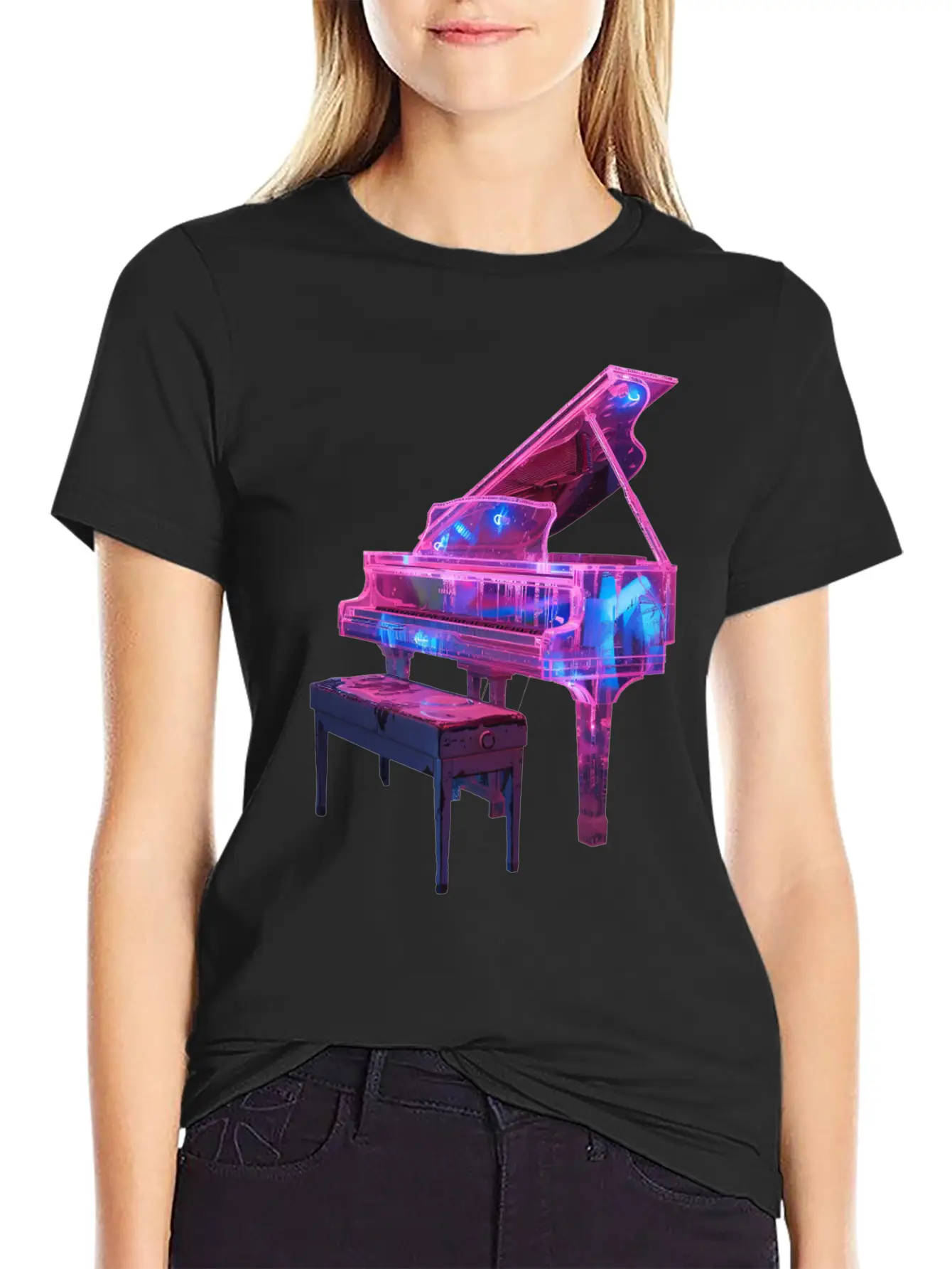 Piano Classic Fit Graphic Tee For Daily Comfort – Unisex Cotton Shirt