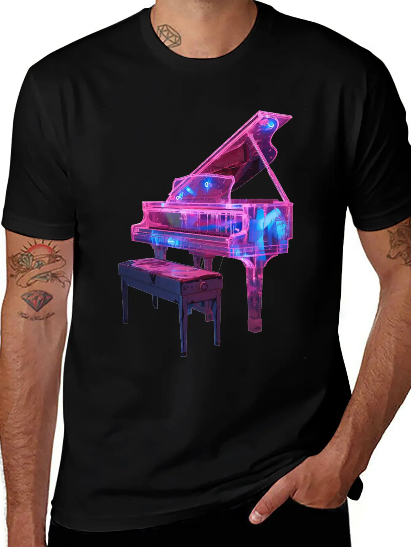 Piano Classic Fit Graphic Tee For Daily Comfort – Unisex Cotton Shirt