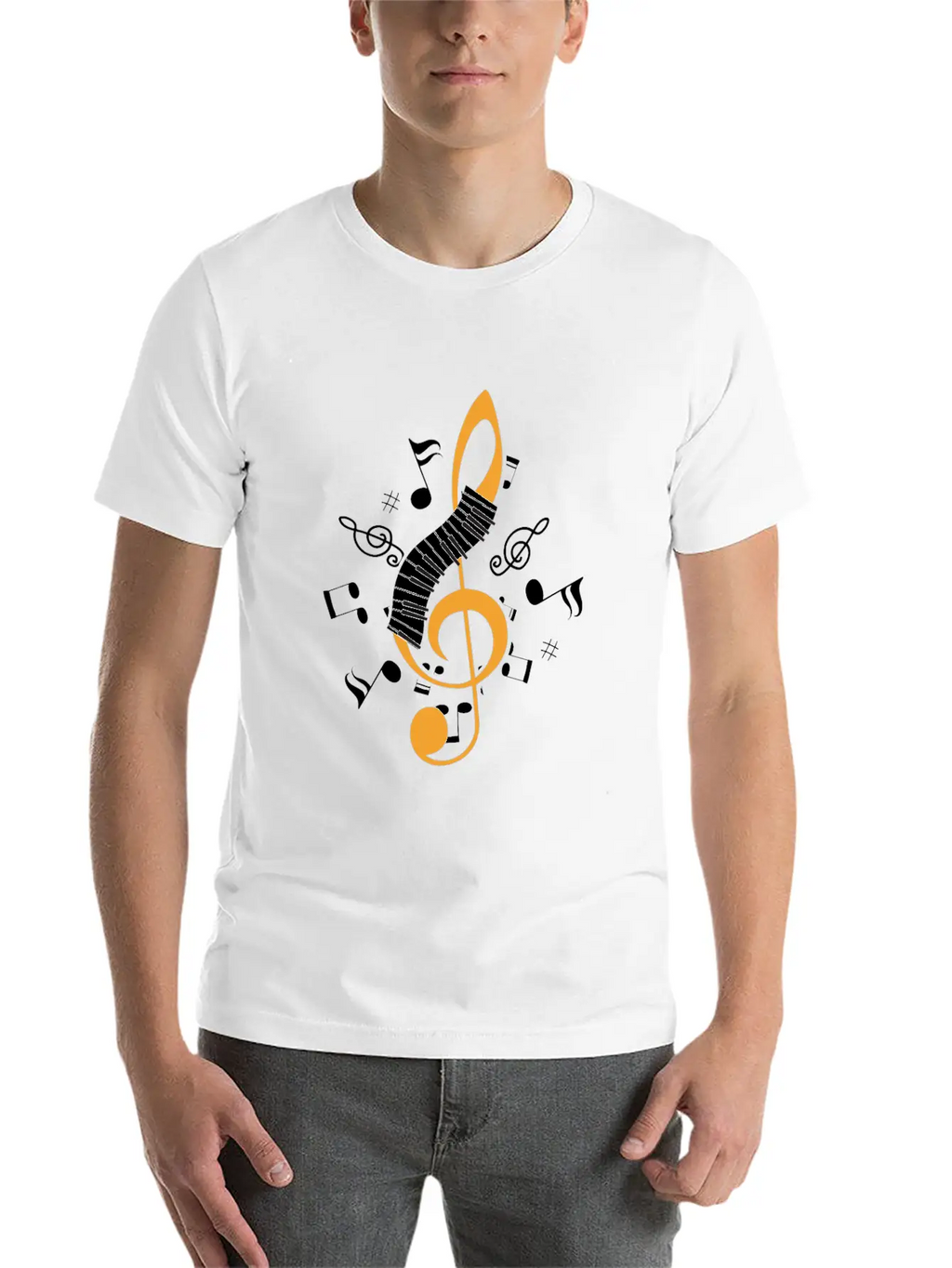 Piano Clef Pianist Musician Jazz Keyboard Key Gift Essential Cotton Tee For Daily Outfits – Unisex Style