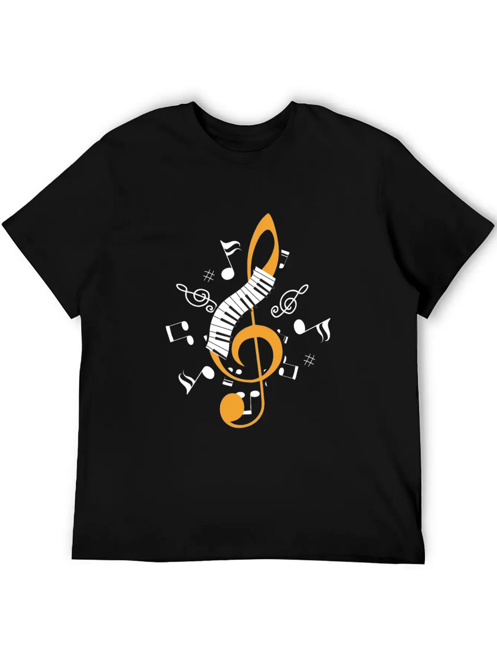 Piano Clef Pianist Musician Jazz Keyboard Key Gift Essential Cotton Tee For Daily Outfits – Unisex Style