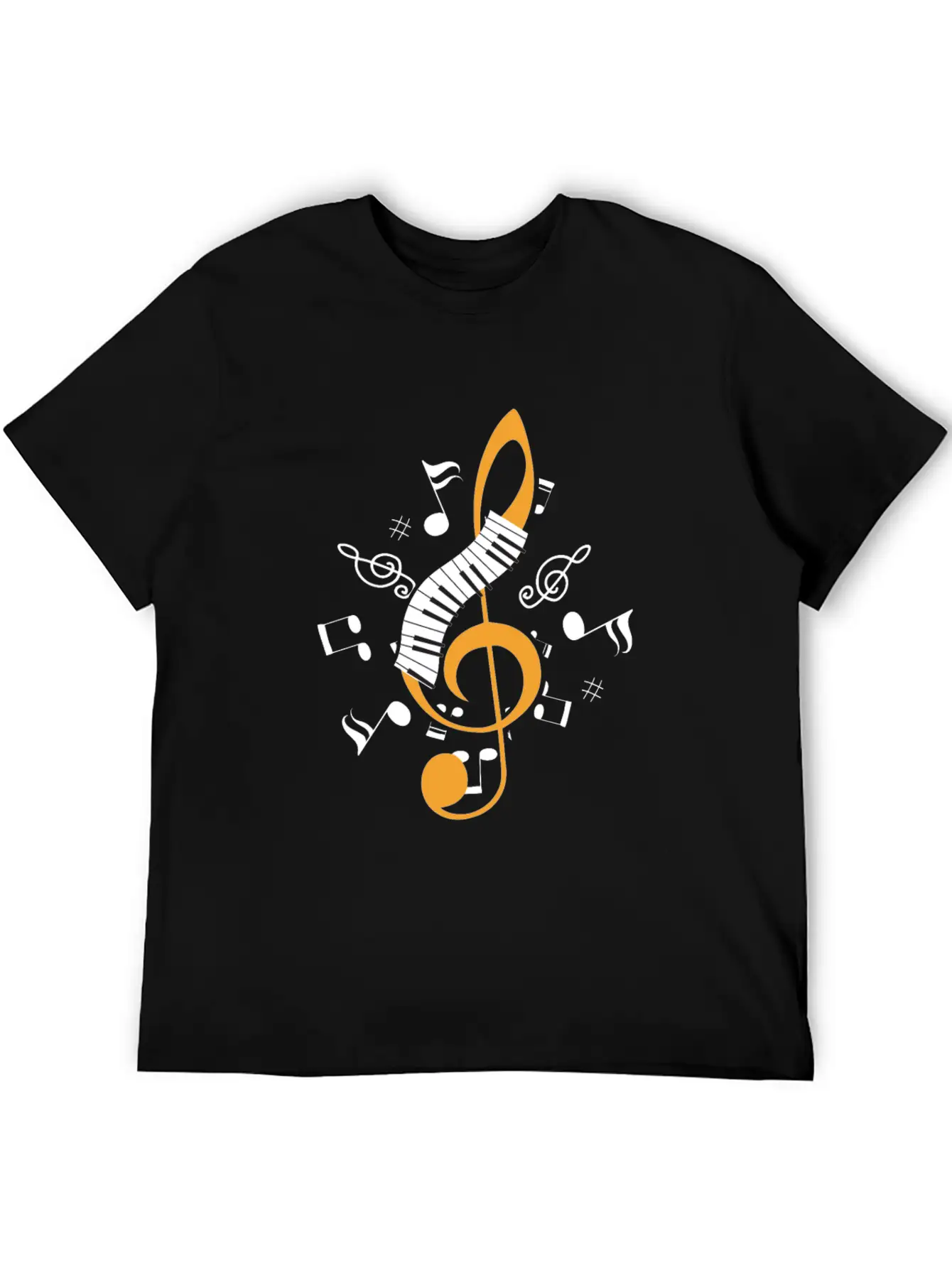 Piano Clef Pianist Musician Jazz Keyboard Key Gift Essential Cotton Tee For Daily Outfits – Unisex Style