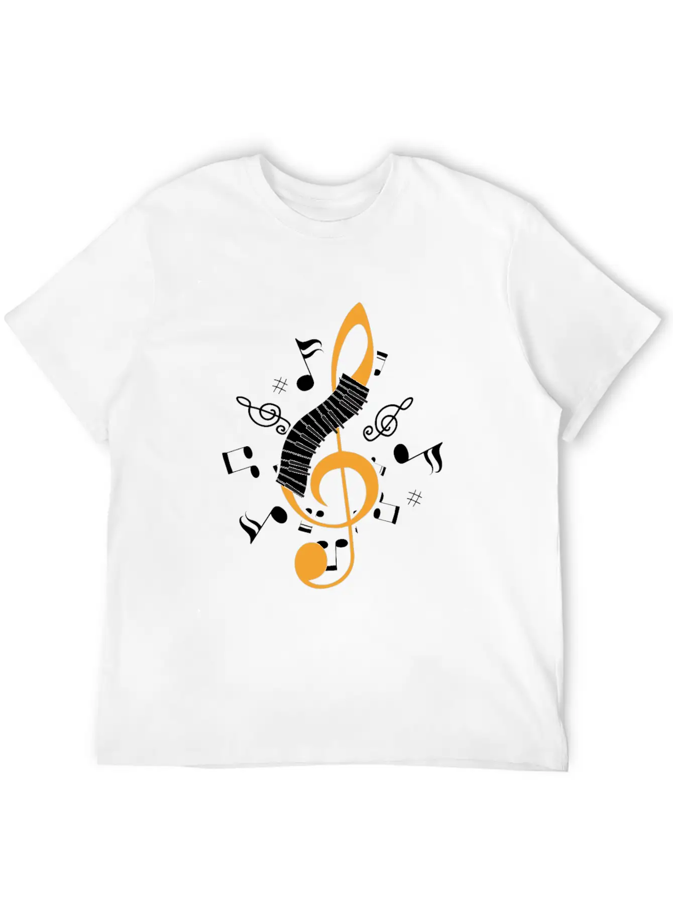 Piano Clef Pianist Musician Jazz Keyboard Key Gift Essential Cotton Tee For Daily Outfits – Unisex Style