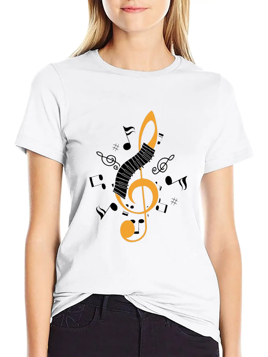 Piano Clef Pianist Musician Jazz Keyboard Key Gift Essential Cotton Tee For Daily Outfits – Unisex Style