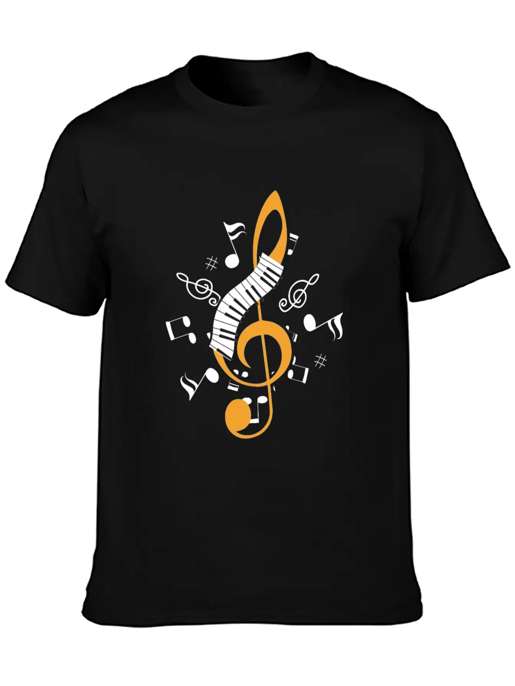 Piano Clef Pianist Musician Jazz Keyboard Key Gift Essential Cotton Tee For Daily Outfits – Unisex Style