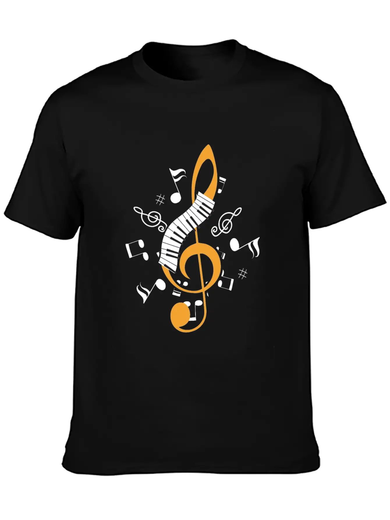 Piano Clef Pianist Musician Jazz Keyboard Key Gift Essential Cotton Tee For Daily Outfits – Unisex Style