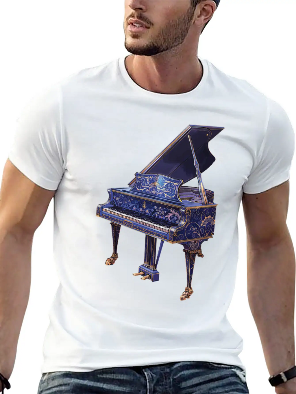 Piano Essential Cotton Tee For Daily Outfits – Unisex Style