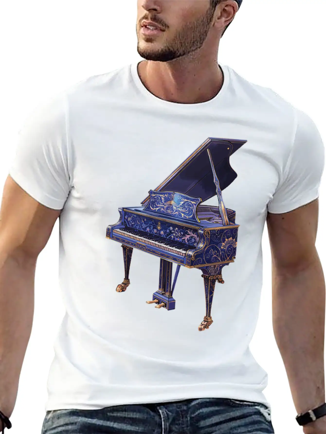 Piano Essential Cotton Tee For Daily Outfits – Unisex Style