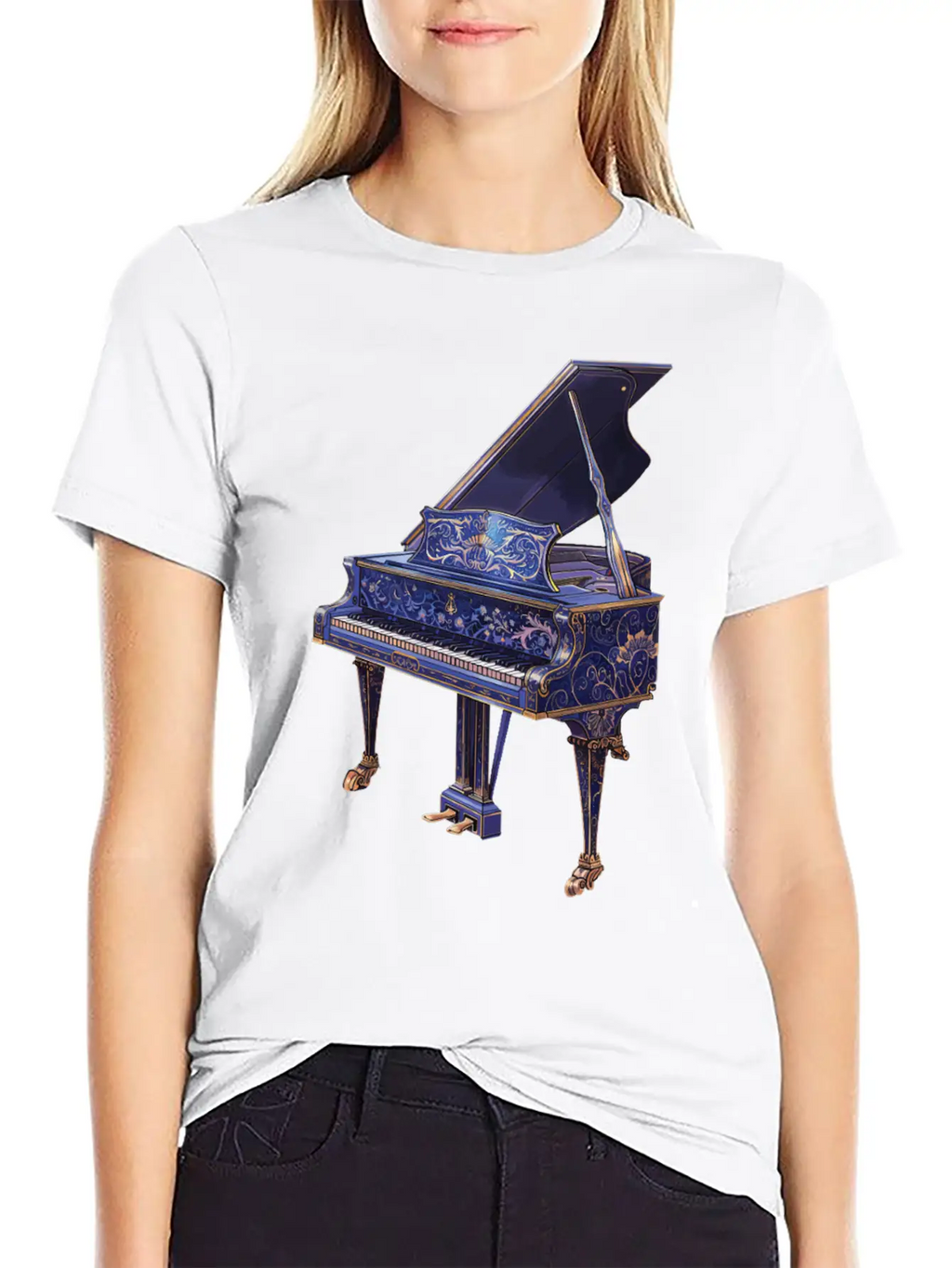 Piano Essential Cotton Tee For Daily Outfits – Unisex Style