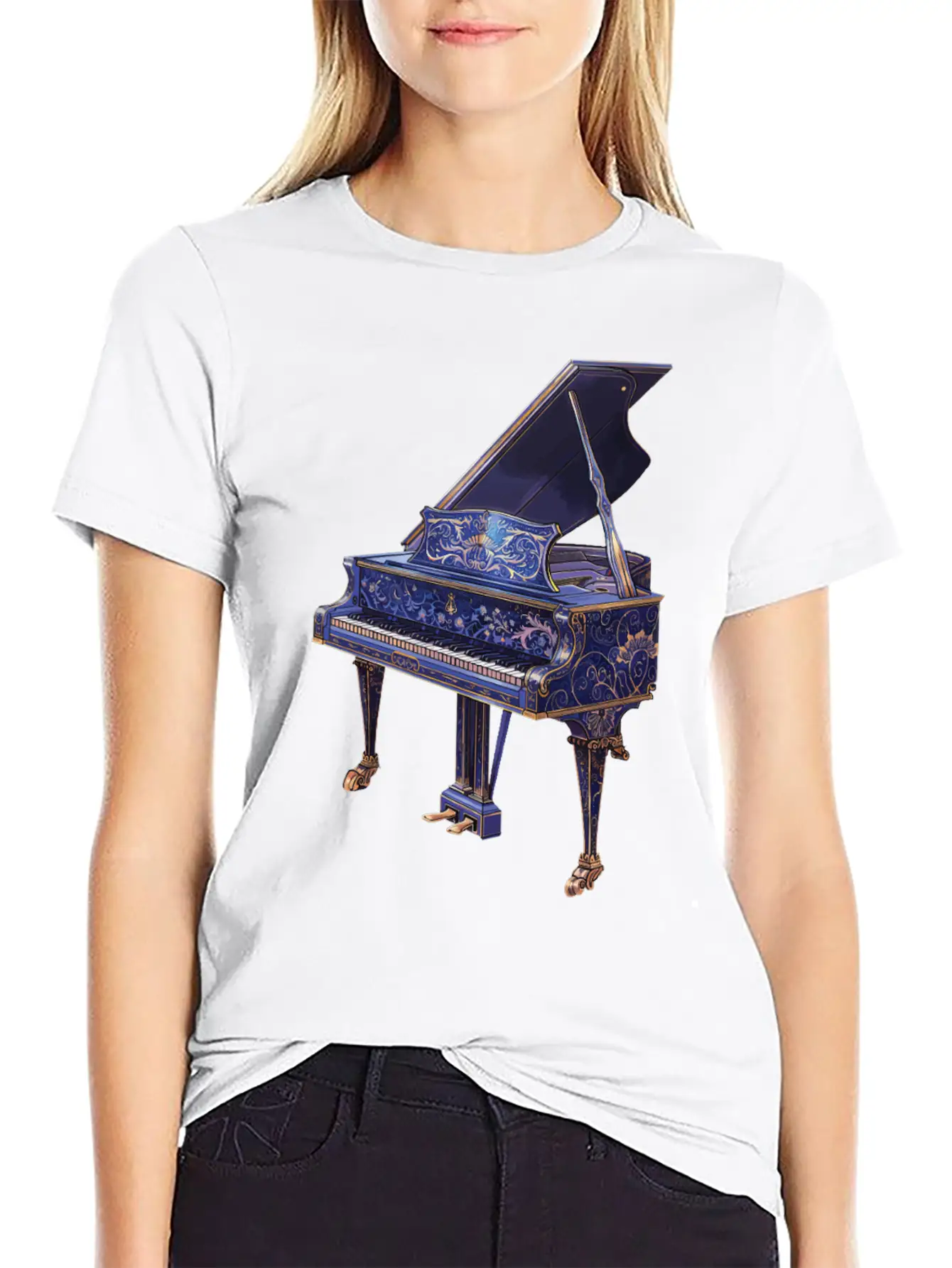 Piano Essential Cotton Tee For Daily Outfits – Unisex Style