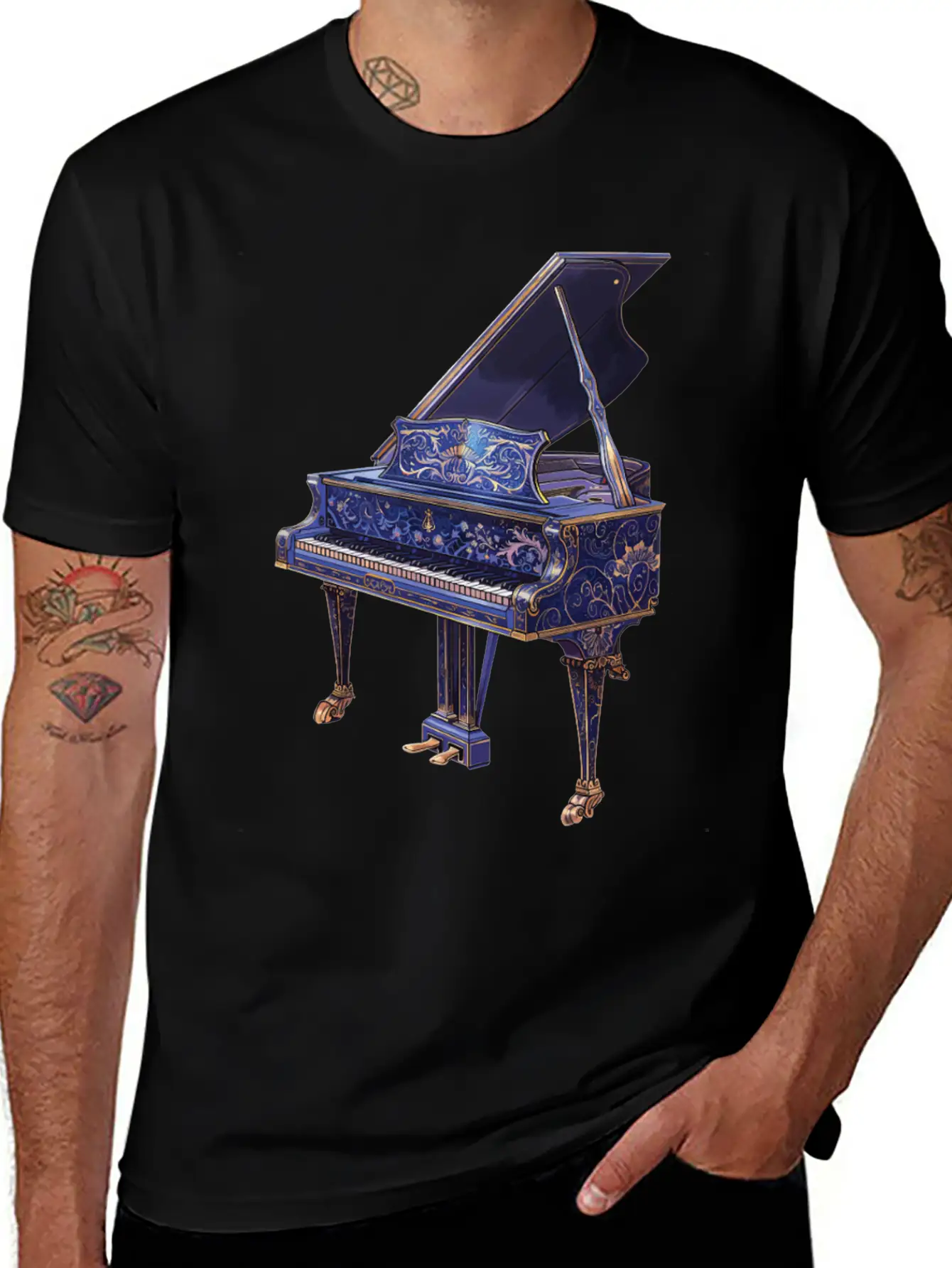 Piano Essential Cotton Tee For Daily Outfits – Unisex Style