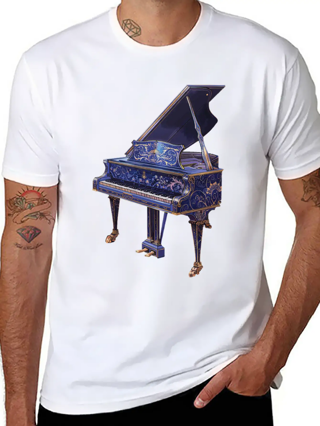 Piano Essential Cotton Tee For Daily Outfits – Unisex Style