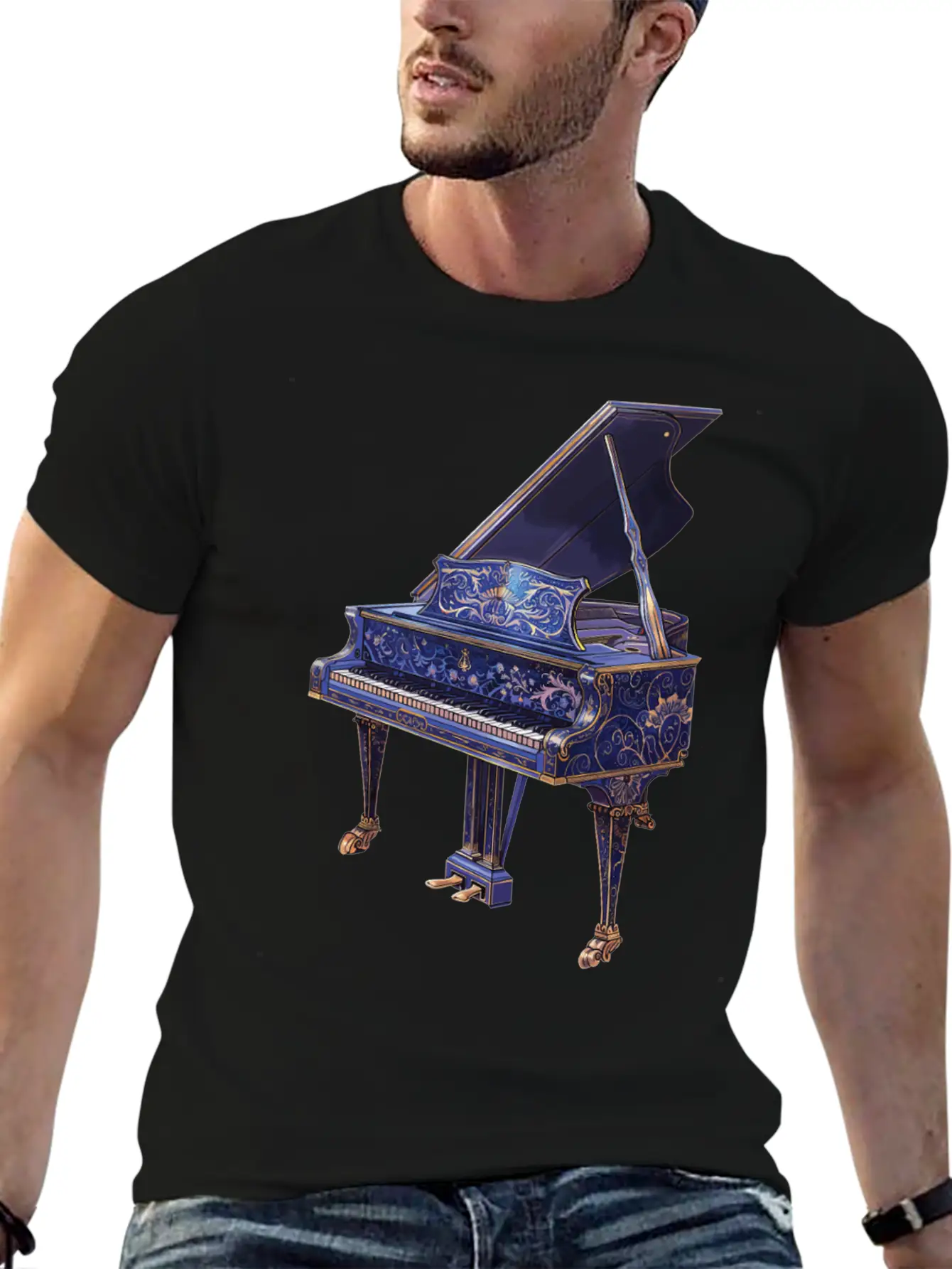 Piano Essential Cotton Tee For Daily Outfits – Unisex Style