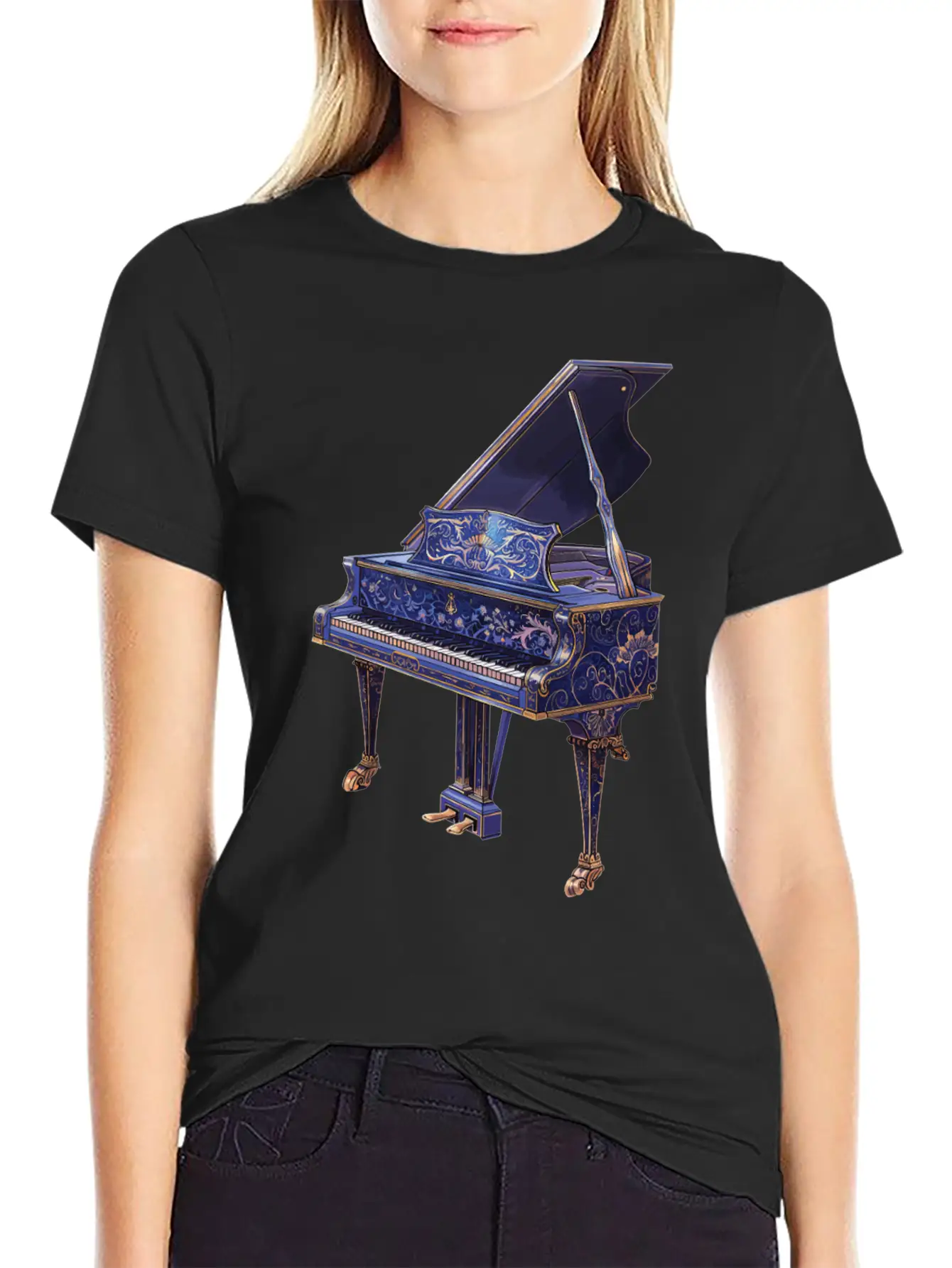 Piano Essential Cotton Tee For Daily Outfits – Unisex Style