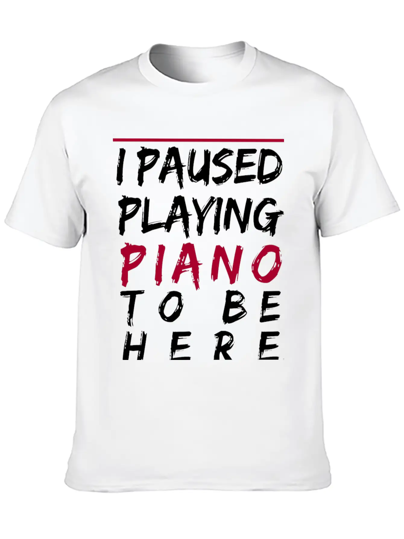 Piano Fortepiano Keyboard Classic Teacher Gift Unisex Short Sleeve Soft Cotton T-Shirt – Casual Everyday Wear