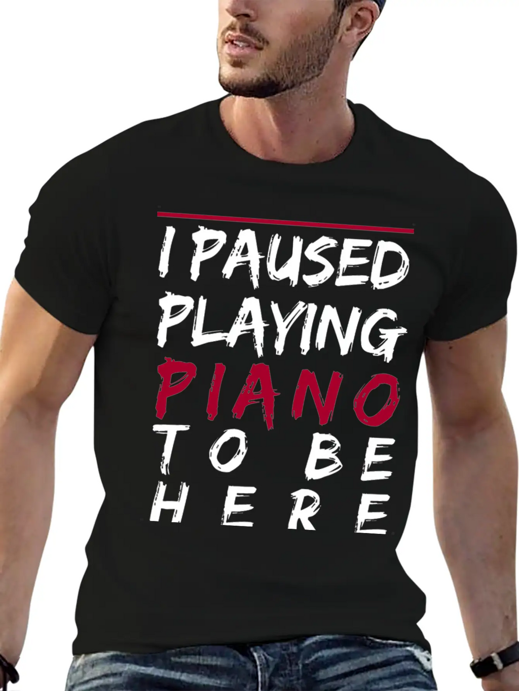Piano Fortepiano Keyboard Classic Teacher Gift Unisex Short Sleeve Soft Cotton T-Shirt – Casual Everyday Wear