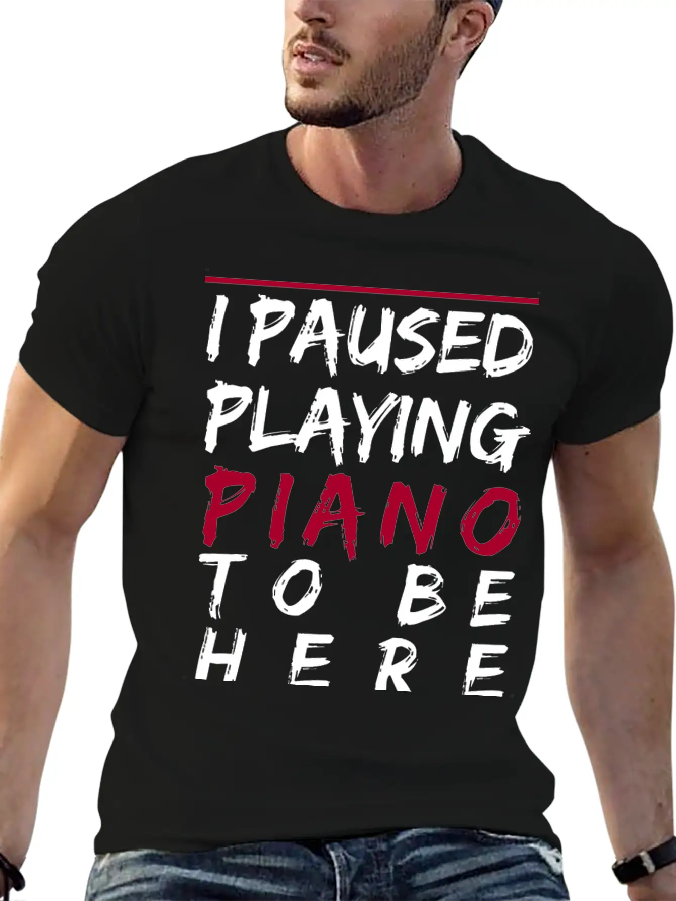Piano Fortepiano Keyboard Classic Teacher Gift Unisex Short Sleeve Soft Cotton T-Shirt – Casual Everyday Wear