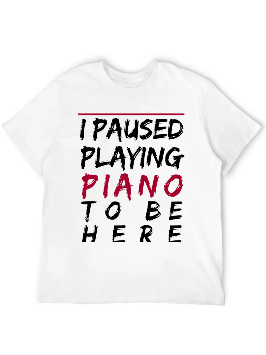 Piano Fortepiano Keyboard Classic Teacher Gift Unisex Short Sleeve Soft Cotton T-Shirt – Casual Everyday Wear